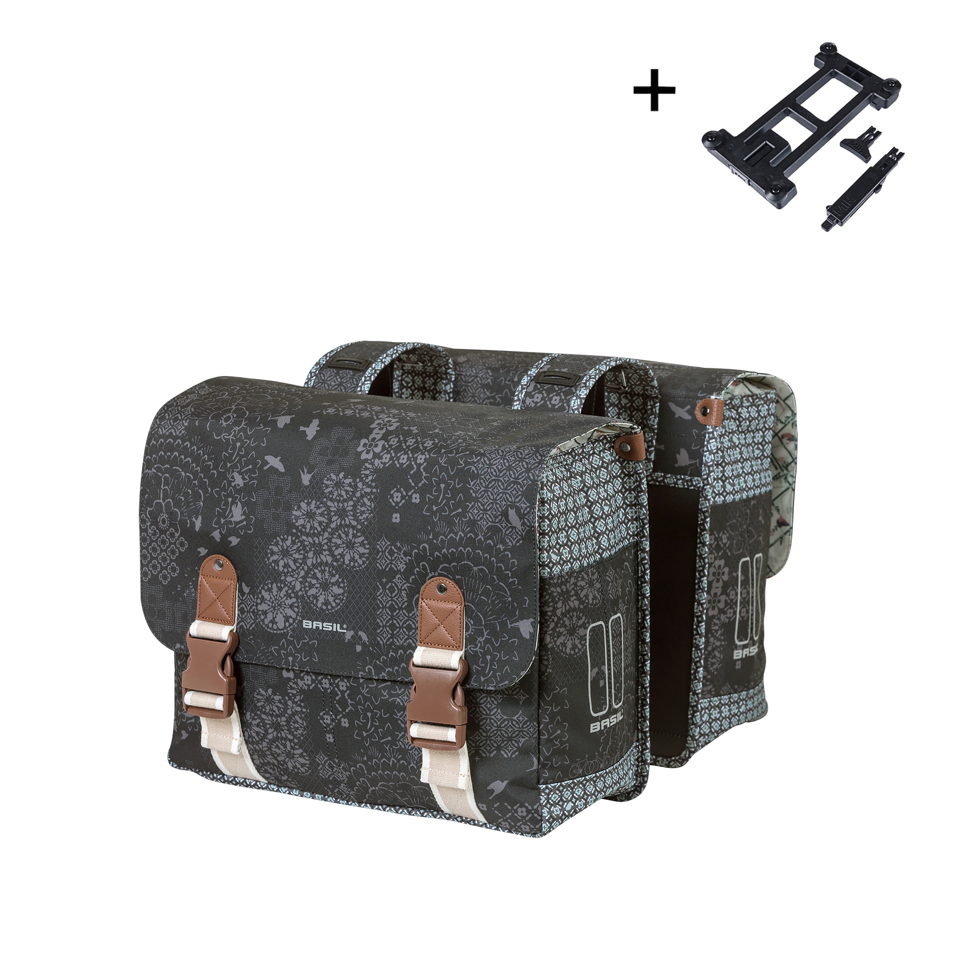 BASIL Doppelpacktasche   "Boh&egrave;me - Double Bag MIK 2.0" , charcoal 