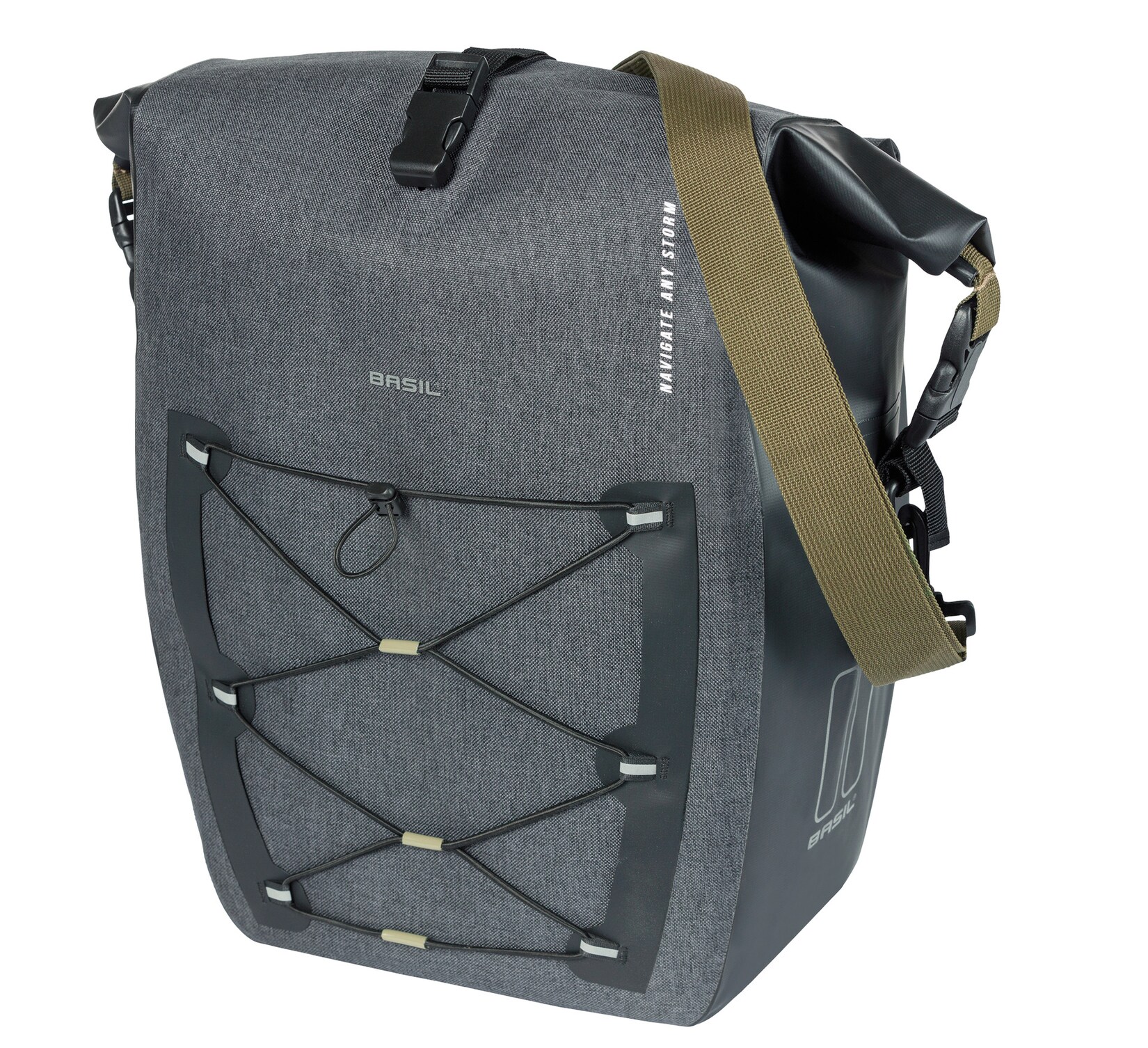 BASIL Fahrrad- Einzeltasche Navigator Storm L, grau