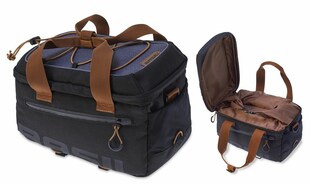 BASIL Gepäckträgertasche "Miles" - schwarz/braun 