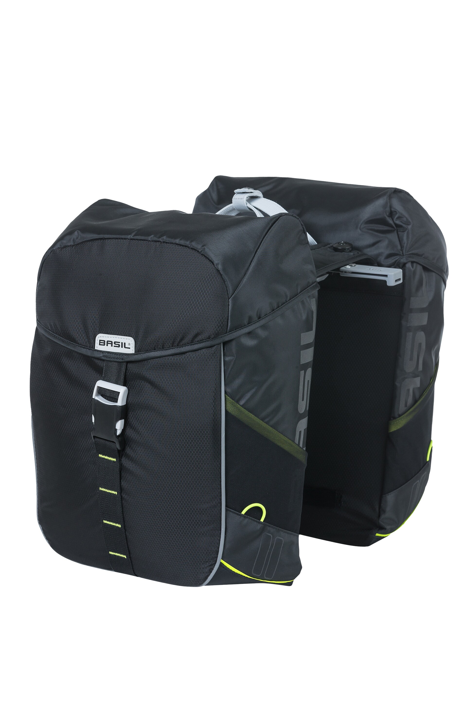 BASIL Fahrrad - Doppeltasche  "Miles MIK 2.0", schwarz/lime 