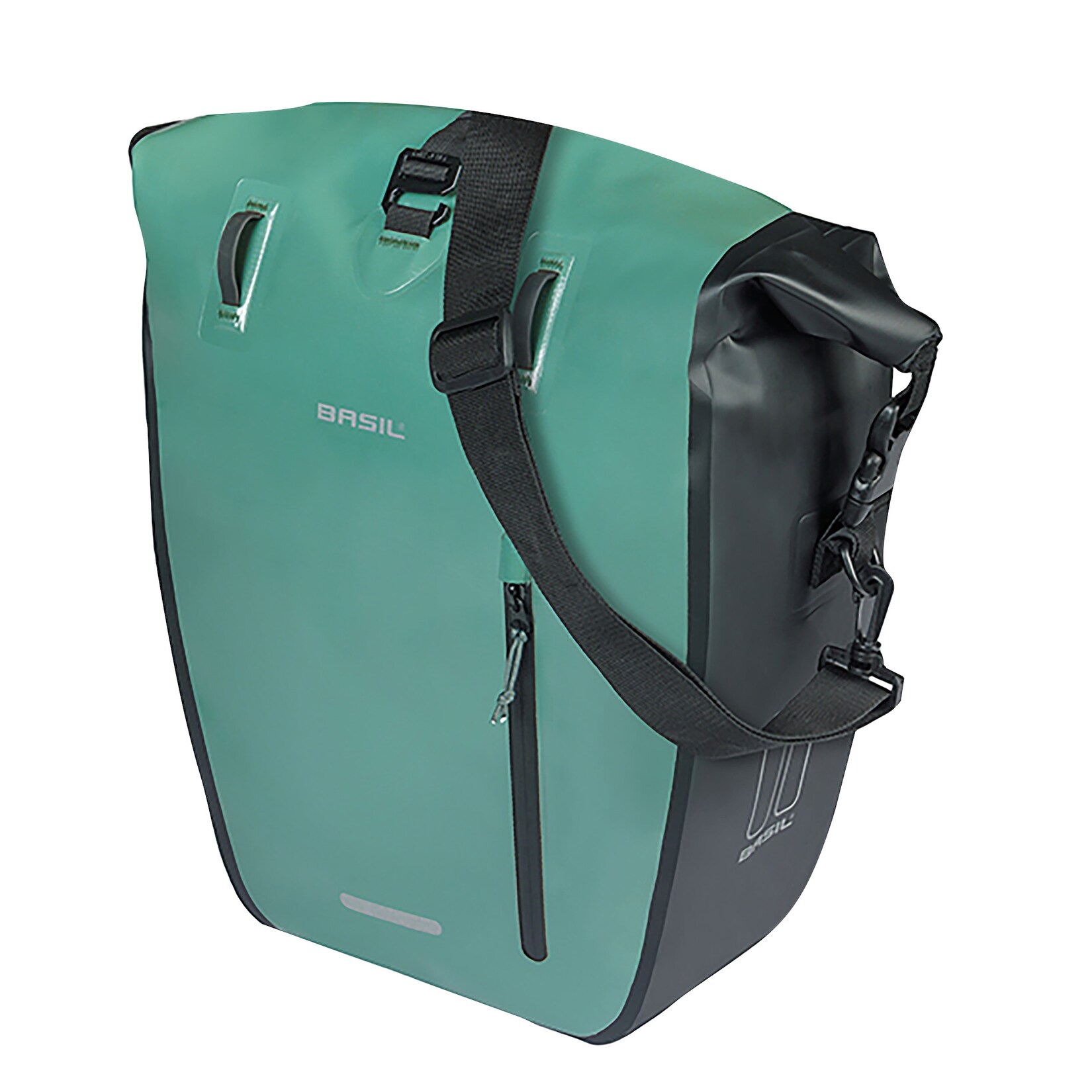 BASIL Fahrrad-Einzelpacktasche Rivo M MIK Hooks, silbergrün