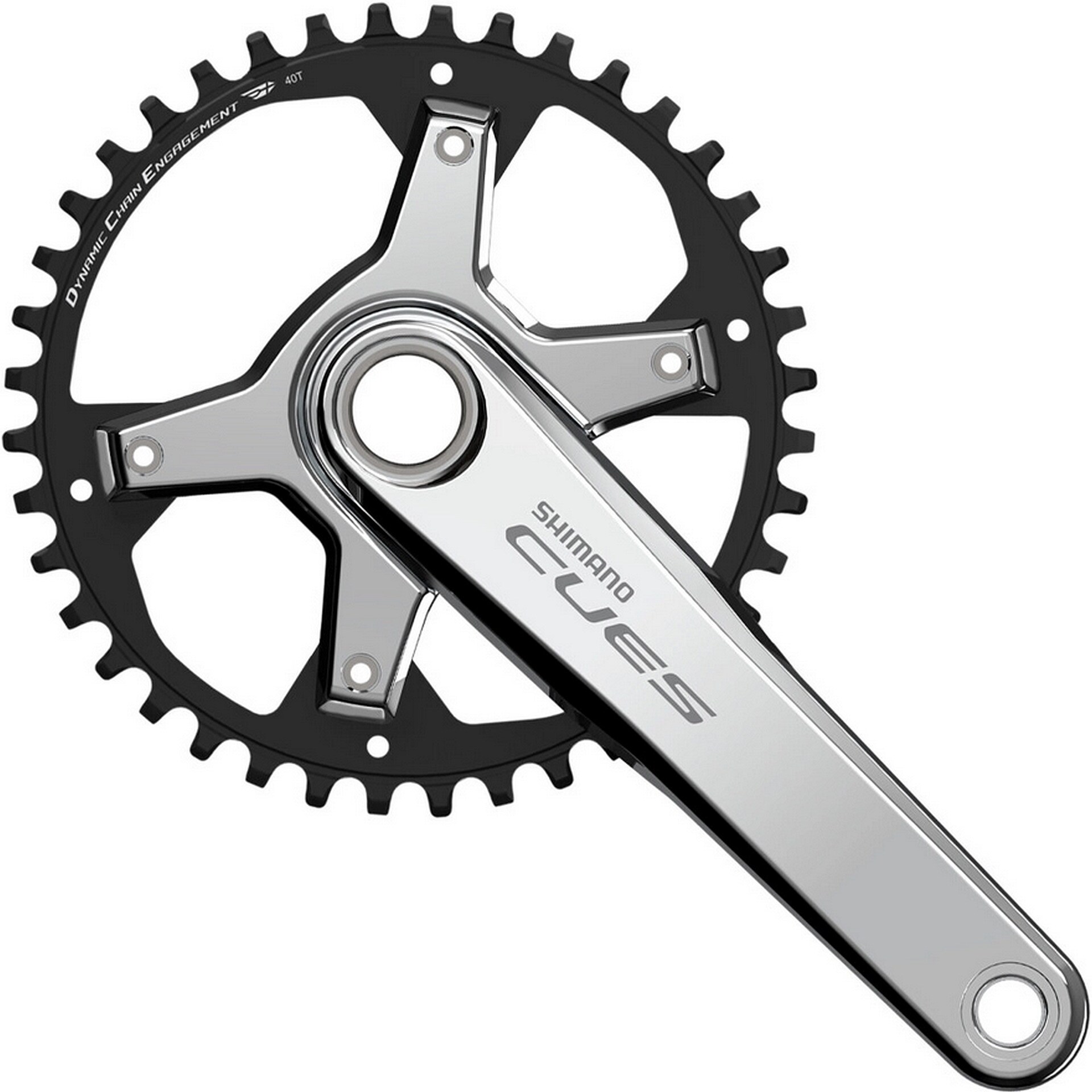 Kurbelgarnitur  CUES FC-U6030-1 "Polished Silver Edition",   10/11-fach, 40T, 172,5 mm 