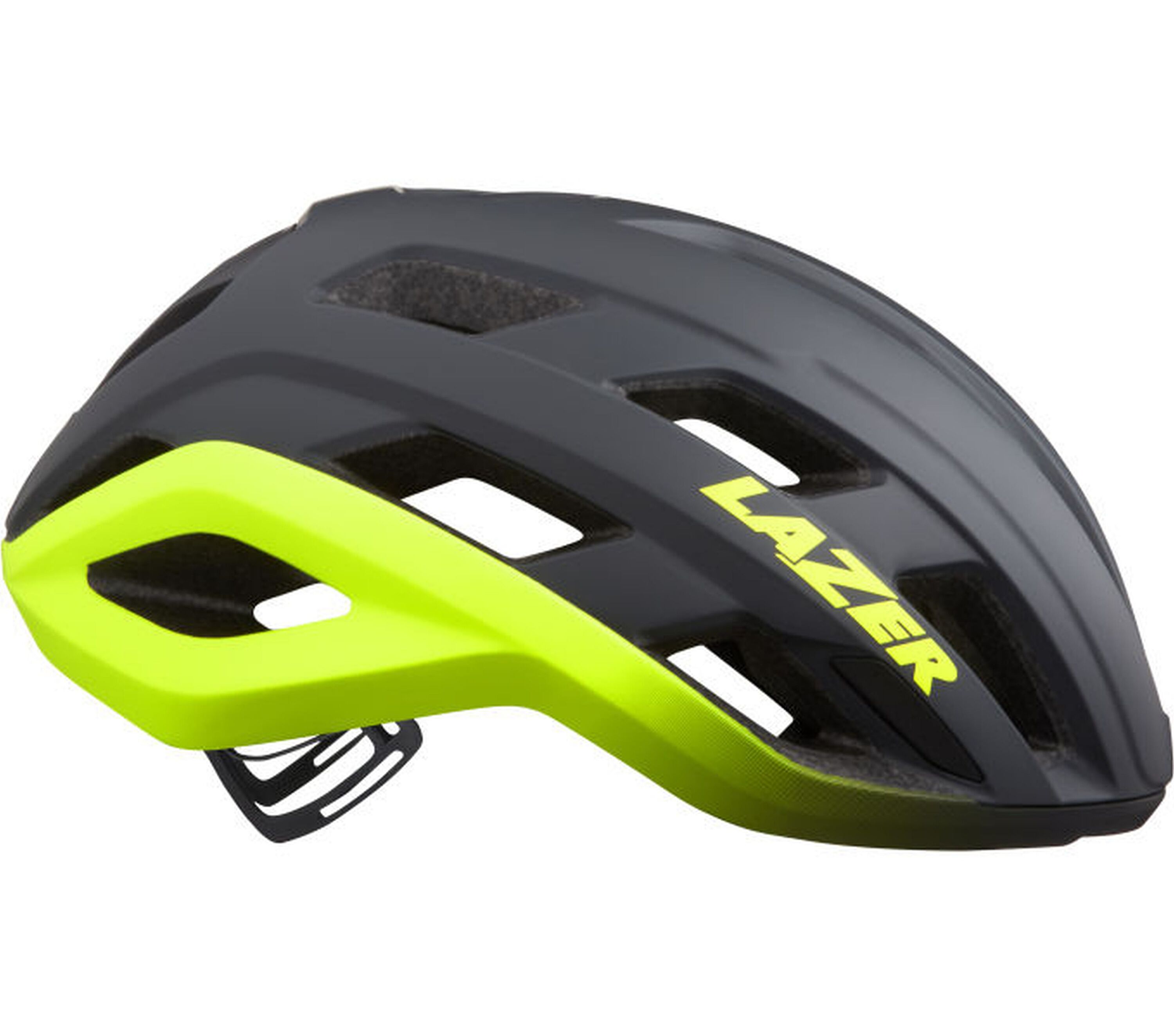 LAZER Fahrradhelm Strada KinetiCore, Matte Dark Grey Flash Yellow 