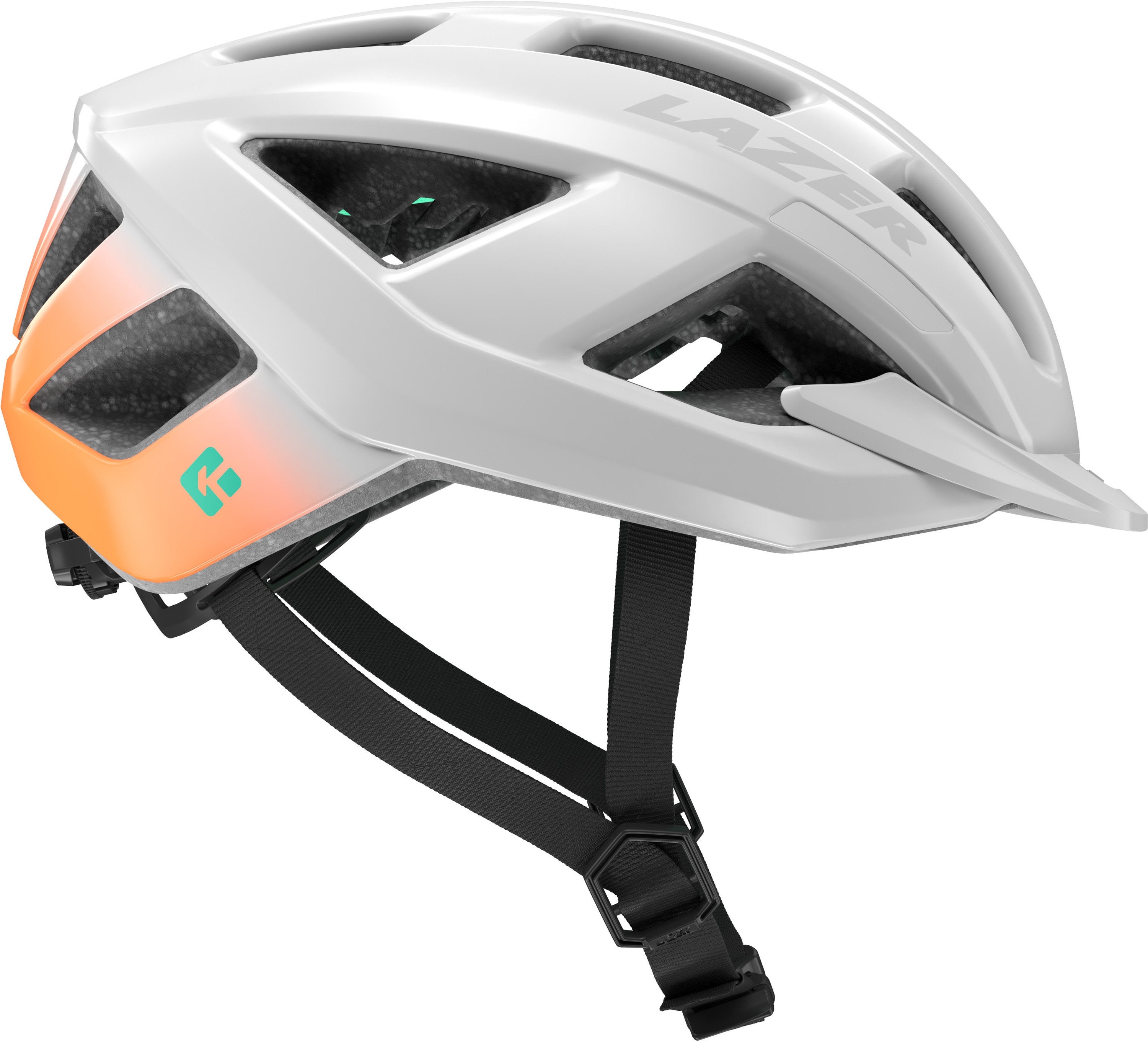 LAZER Fahrradhelm  Cerro KinetiCore, White Flash Orange 