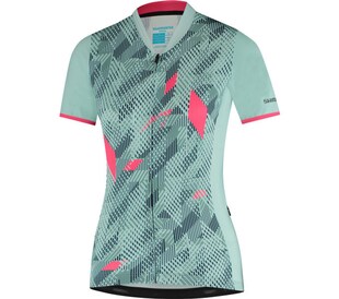 W's SAGAMI Short Sleeve Zip Jersey, Gray/Mint 