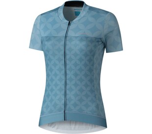 W's SAGAMI Short Sleeve Zip Jersey, Aqua Blue 