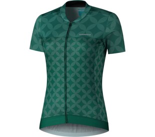 W's SAGAMI Short Sleeve Zip Jersey, Green 