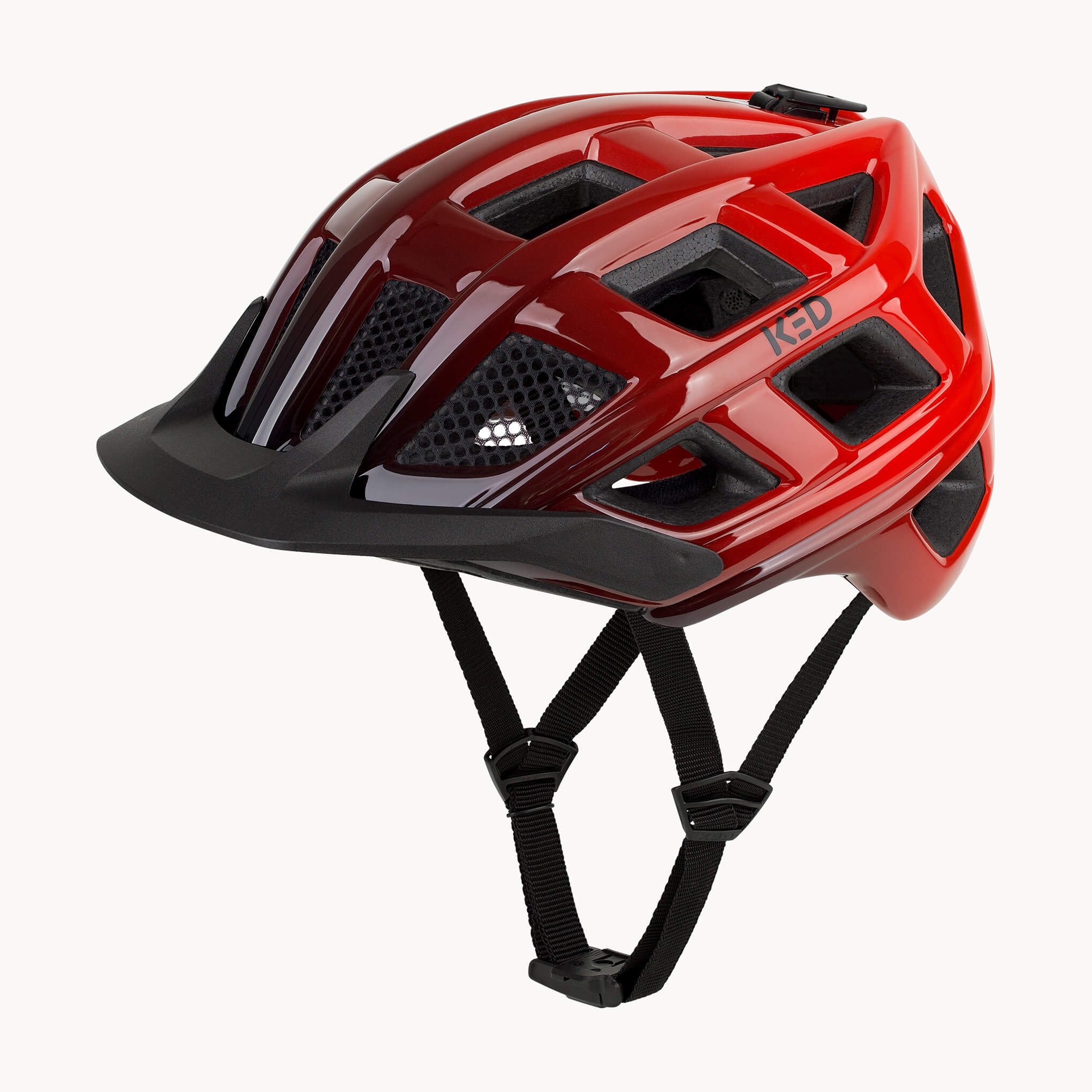 KED MTB Fahrradhelm Crom, rot/schwarz 