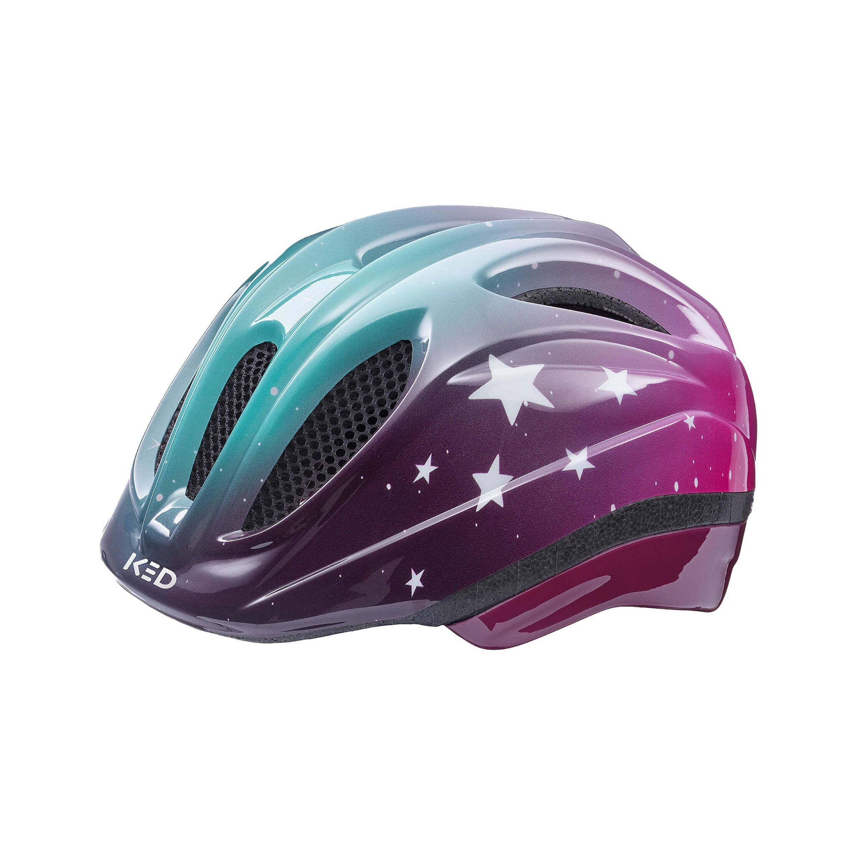 KED Kinderhelm  MEGGY II TREND Stars, Pink Aqua Glossy 
