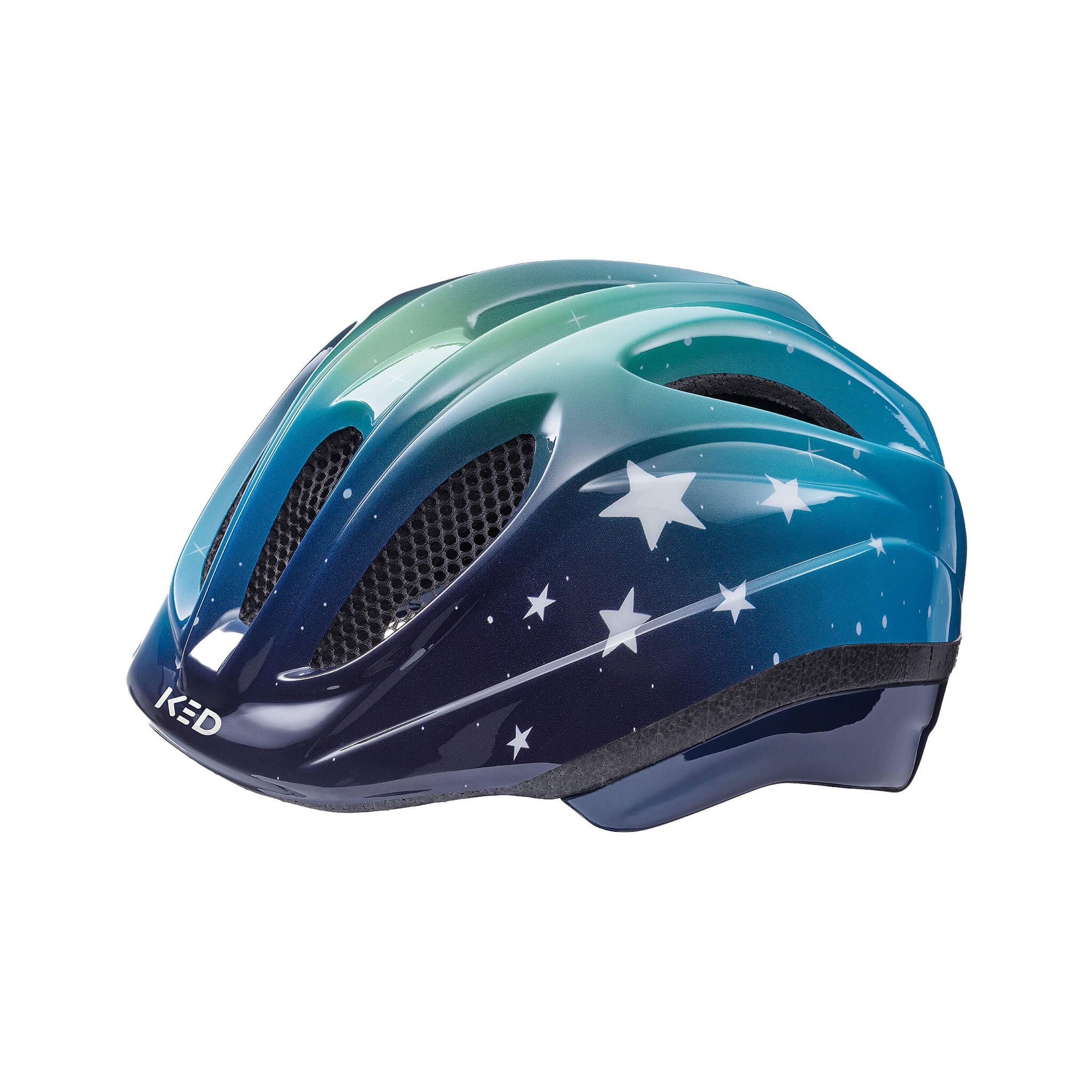 KED Kinderhelm  MEGGY II TREND Stars, Blue Green Glossy 
