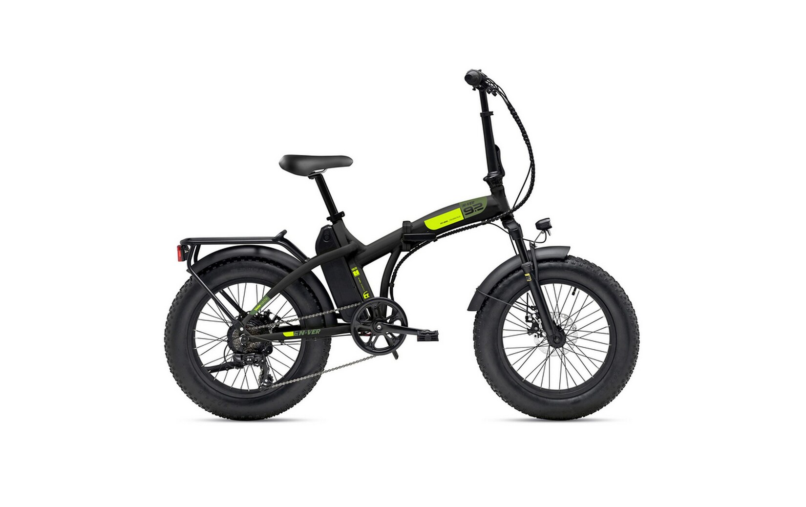 MBM Elektro-Kompaktfahrrad / Faltrad N-VER FOLDING 9.2.  20 Zoll, black-lime