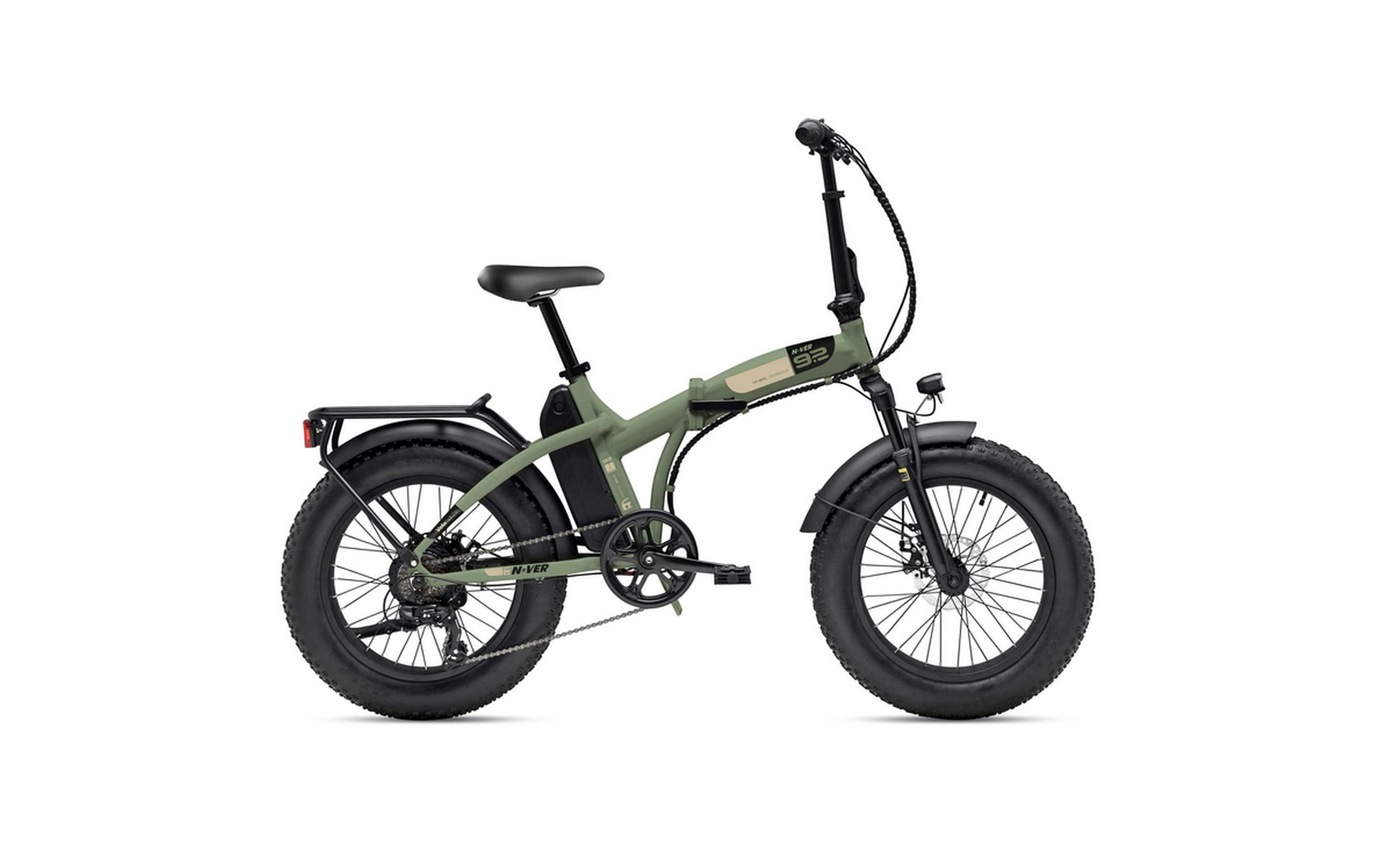 MBM Elektro-Kompaktfahrrad / Faltrad N-VER FOLDING 9.2.  20 Zoll, oliv 