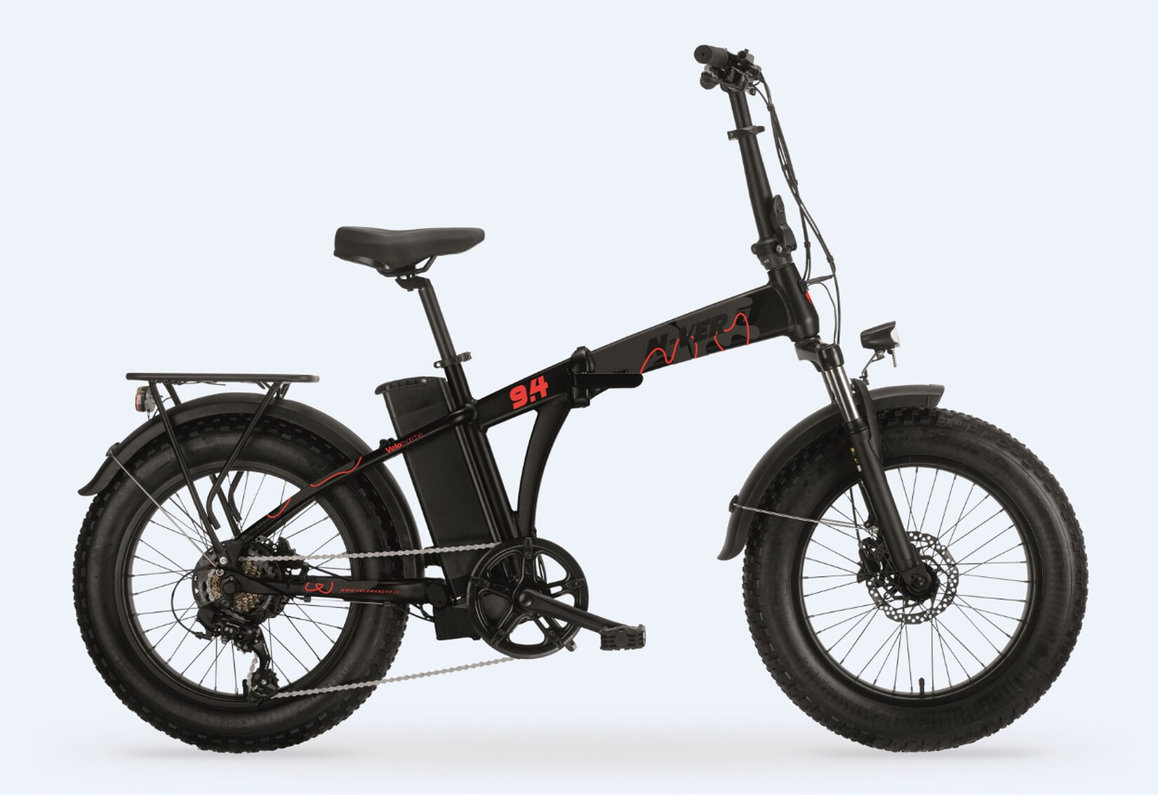 MBM Elektro-Kompaktfahrrad / Faltrad N-VER FOLDING  20 Zoll, black-red