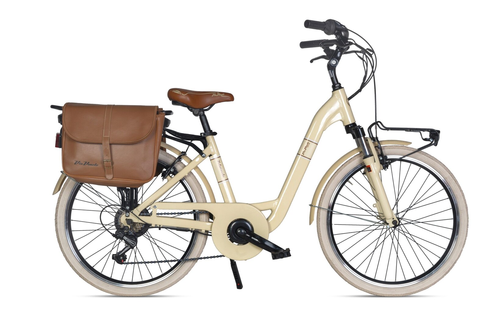 MBM Elektro-Citybike MONOTUBO Classic Lady 24 Zoll, BEIGE CAPPUCCINO