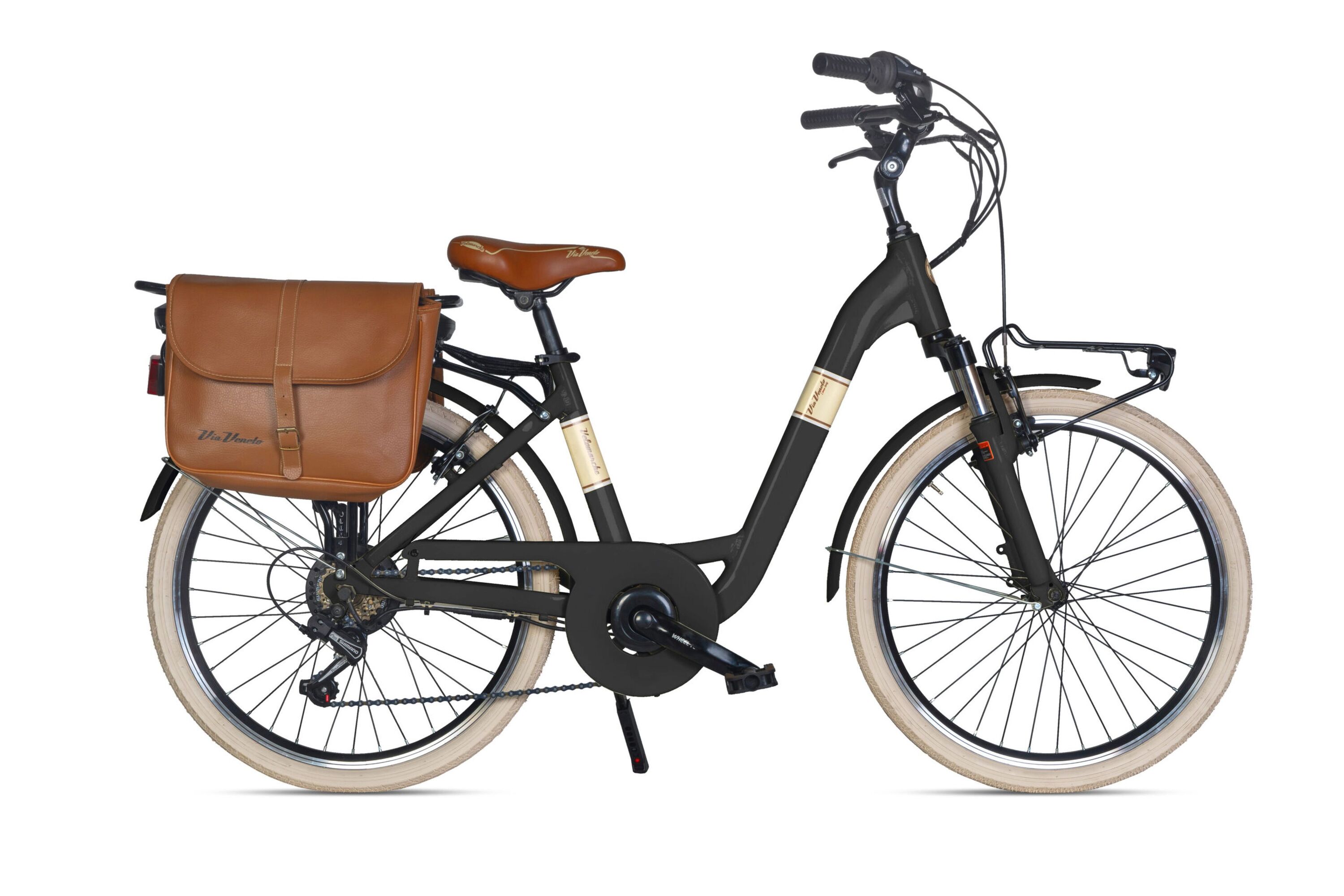 MBM Elektro-Citybike MONOTUBO Classic Lady 24 Zoll, NERO POLV. CAFFE' 