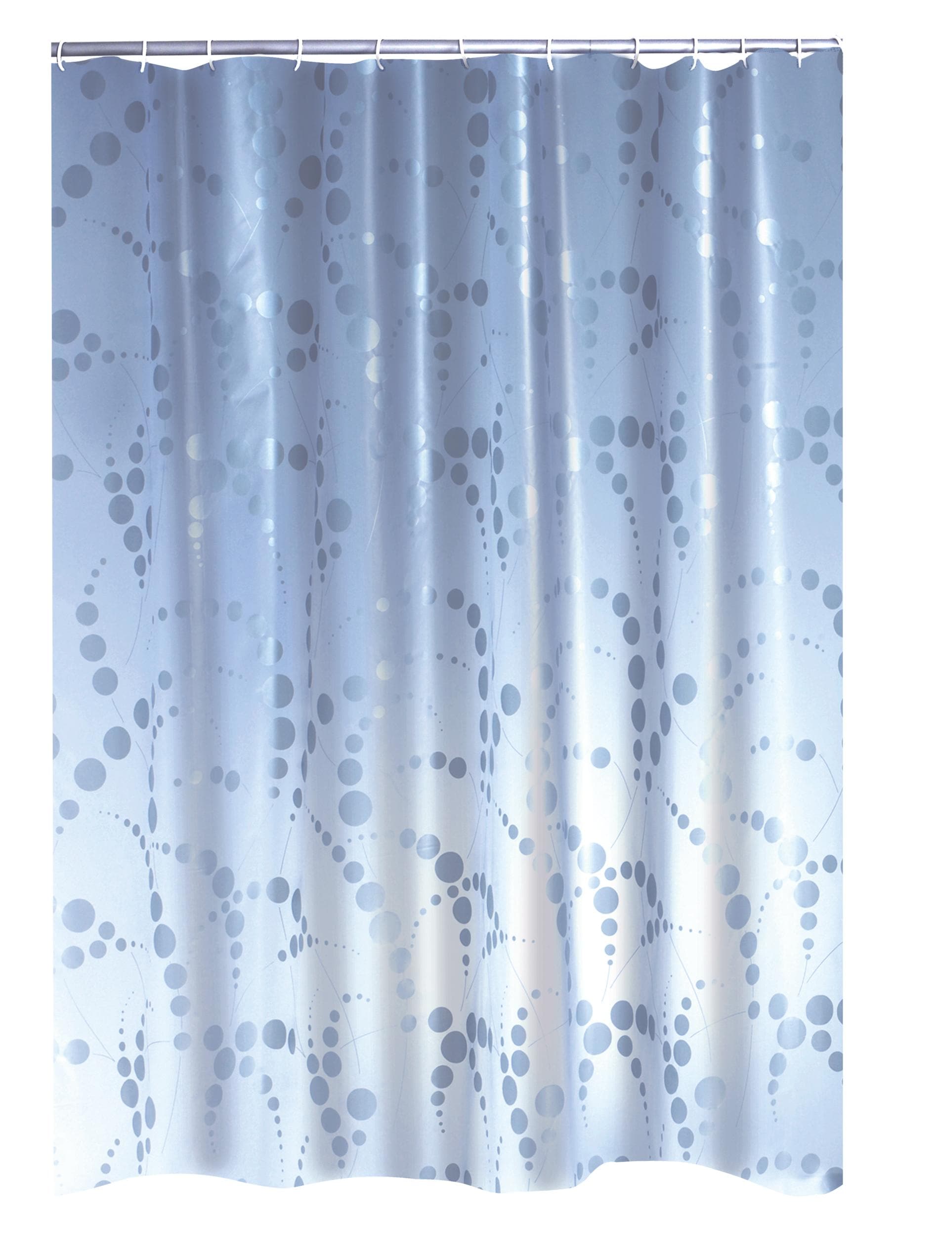 Duschvorhang Folie Dots Semitransparent-silber 180x200 cm 