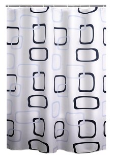 Duschvorhang Textil Geo blau 180x200 cm 