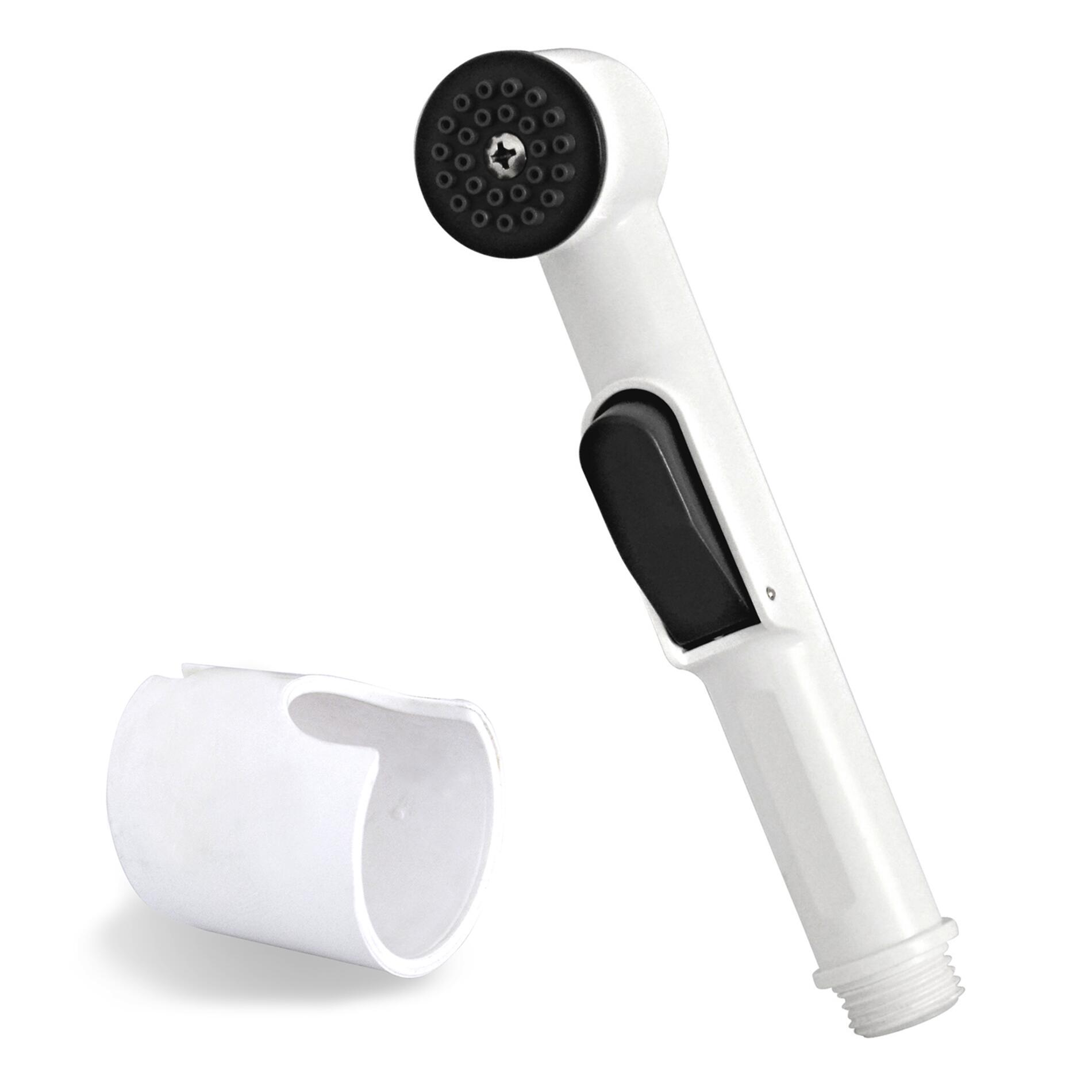 Brausekopf Santa Cruz mit Wandhalterung und Start-Stop wei&szlig; 