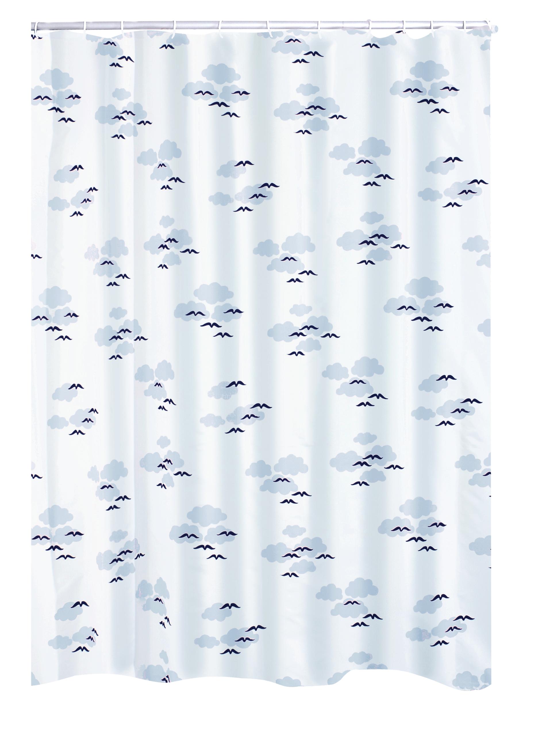 Duschvorhang Textil Helgoland inkl. Ringe blau 180x200 cm 