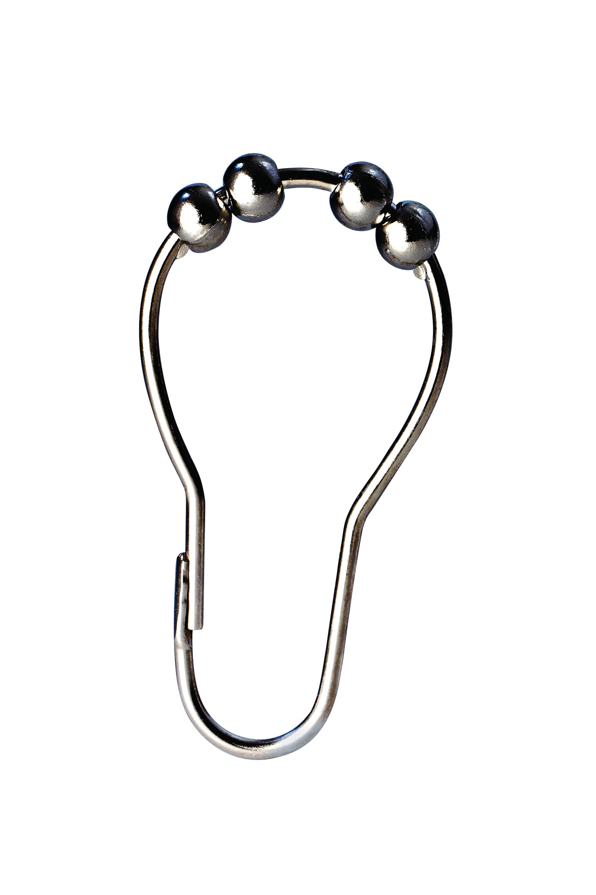 Metallduschvorhangringe Villach mit Rollen chrom 4x7 cm 