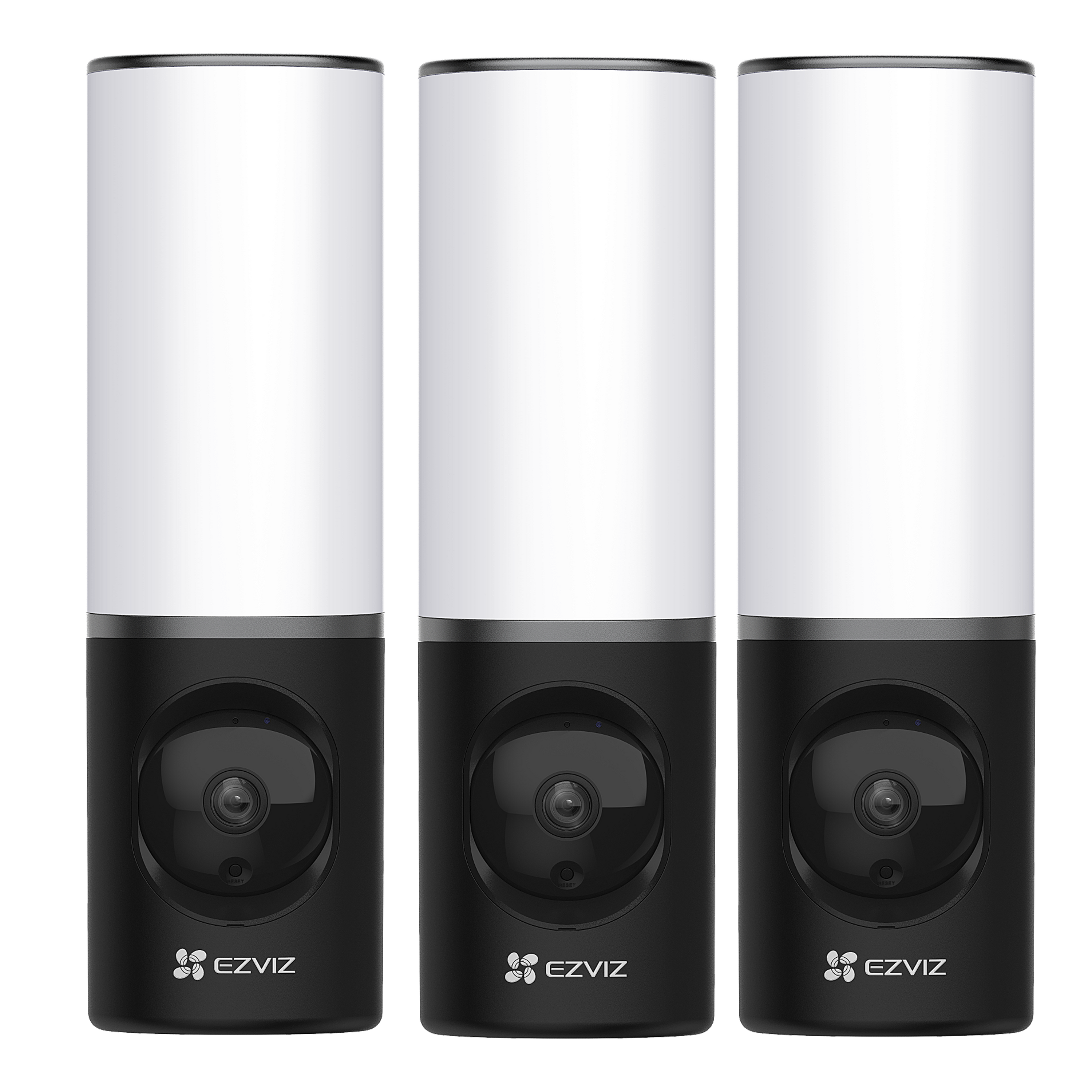EZVIZ LC3 Smart Outdoor Security Light, Au&szlig;en Wandlampe mit &Uuml;berwachungskamera, 3er-Set 