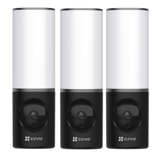 EZVIZ LC3 Smart Outdoor Security Light, Außen Wandlampe mit Überwachungskamera, 3er-Set 