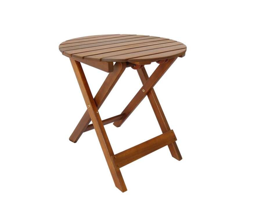 Gartentisch rund Ø 46 x 45 cm – Akazie Massivholz – klappbar, geölt