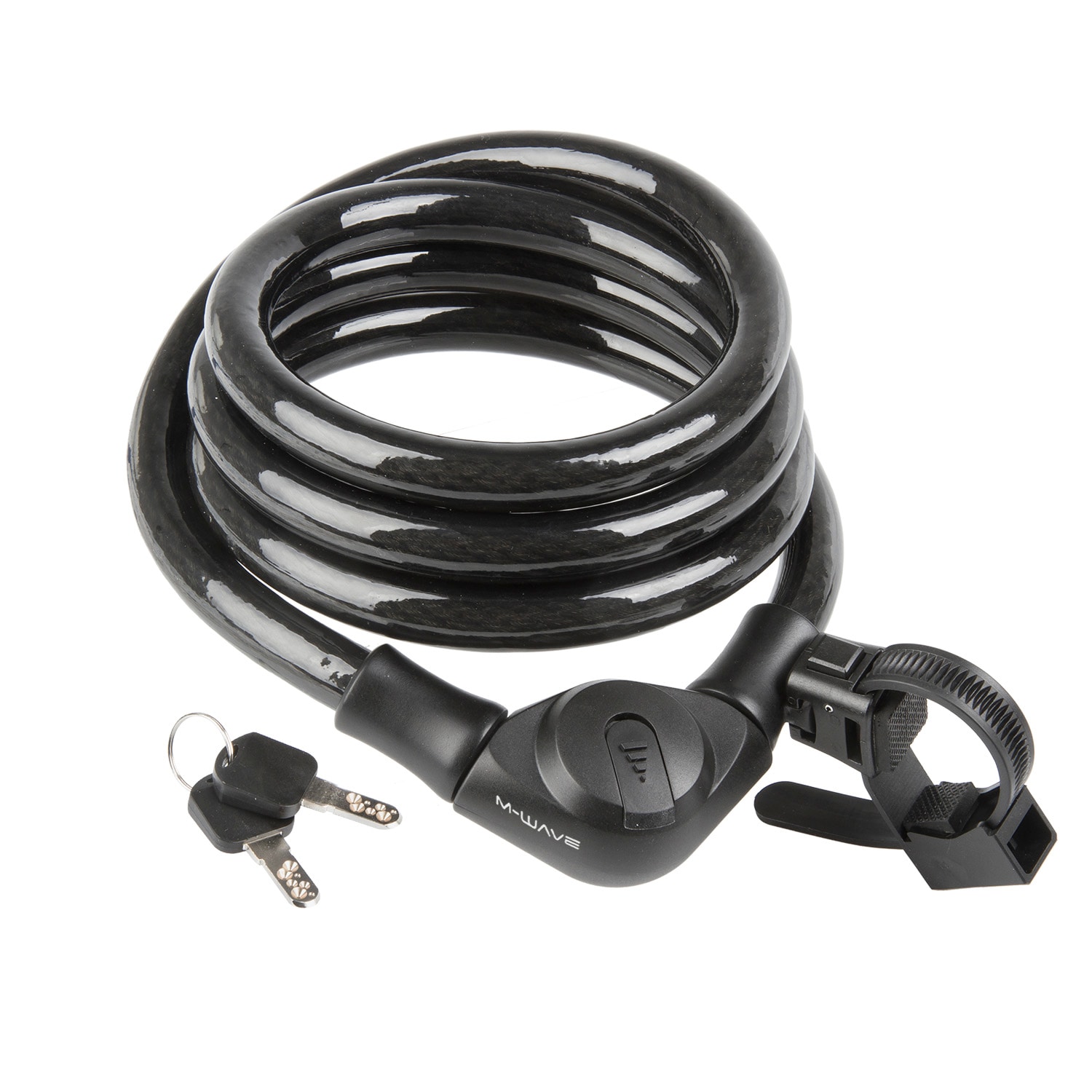 M-Wave S 20.18 Fahrradschloss Spiralkabelschloss mit Schl&uuml;ssel und Halterung 1,8 m 