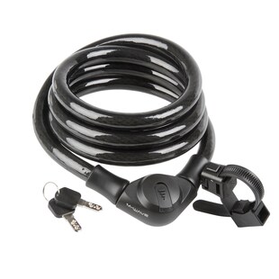M-Wave S 20.18 Fahrradschloss Spiralkabelschloss mit Schlüssel und Halterung 1,8 m 