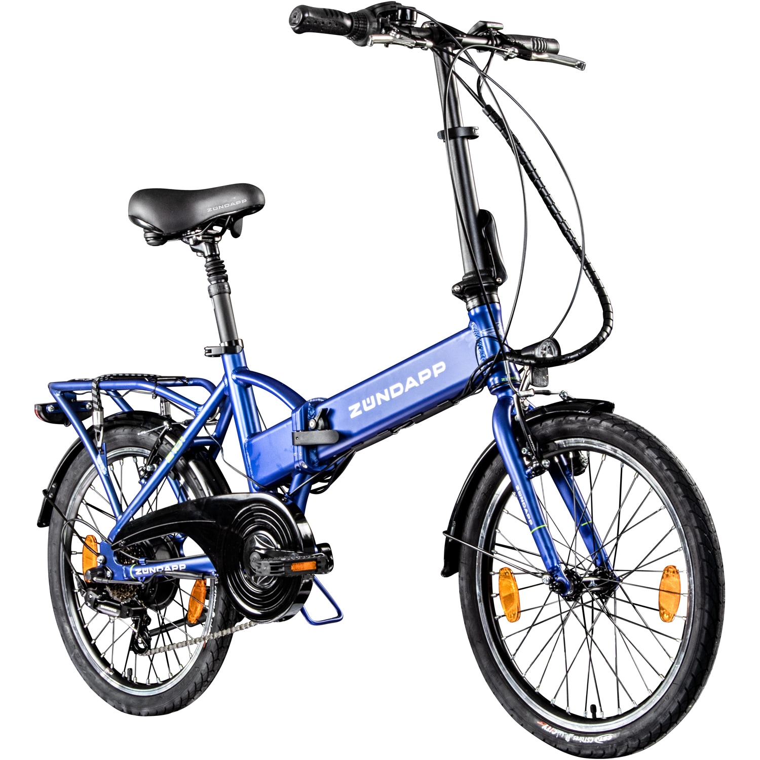 Z&uuml;ndapp Z101 20 Zoll Elektro Klapprad f&uuml;r Erwachsene 150 - 180 cm 6 Gang E Klappfahrrad E Bike Faltrad Pedelec StVZO blau 