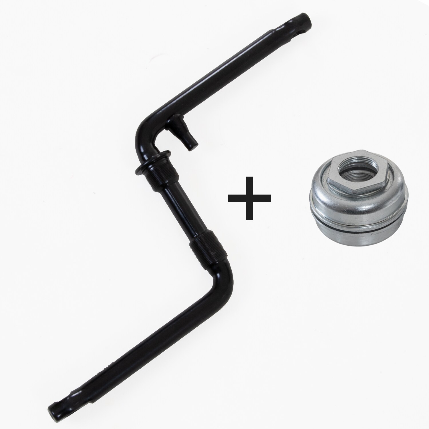 deTox BMX Kurbel Fahrrad Kurbelgarnitur Fahrradkurbel Fauber schwarz mit US-BB Lager 