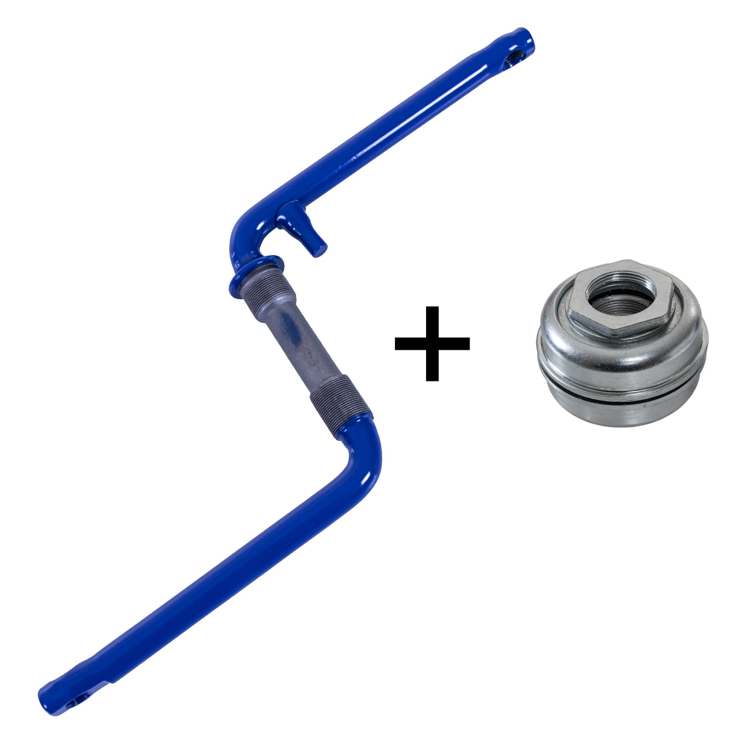 deTox BMX Fahrrad Kurbel 170 mm 20 Zoll Tretkurbel Fahrradkurbel einteilig Fauber blau mit US-BB Lager 