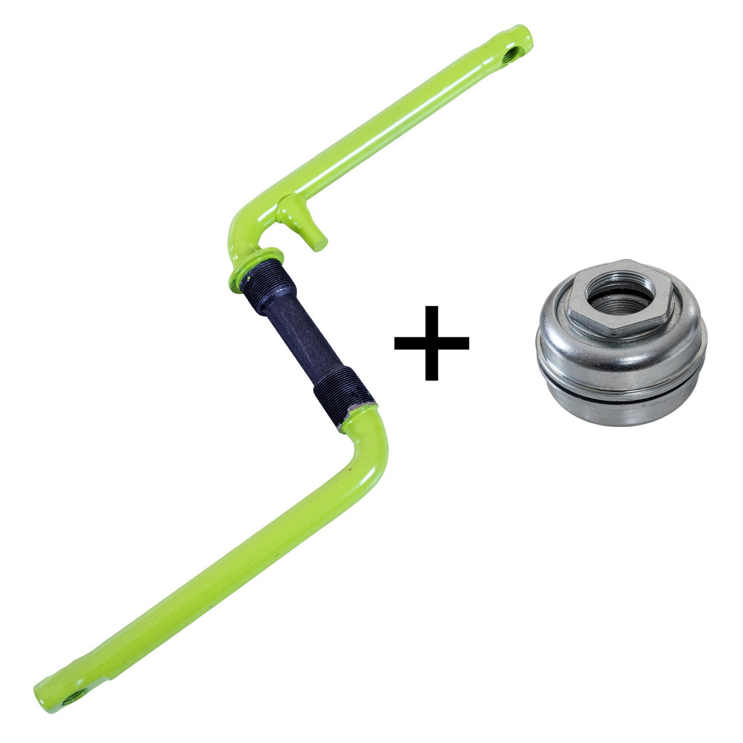 deTox BMX Fahrrad Kurbel 170 mm 20 Zoll Tretkurbel Fahrradkurbel einteilig Fauber gr&uuml;n mit US-BB Lager 