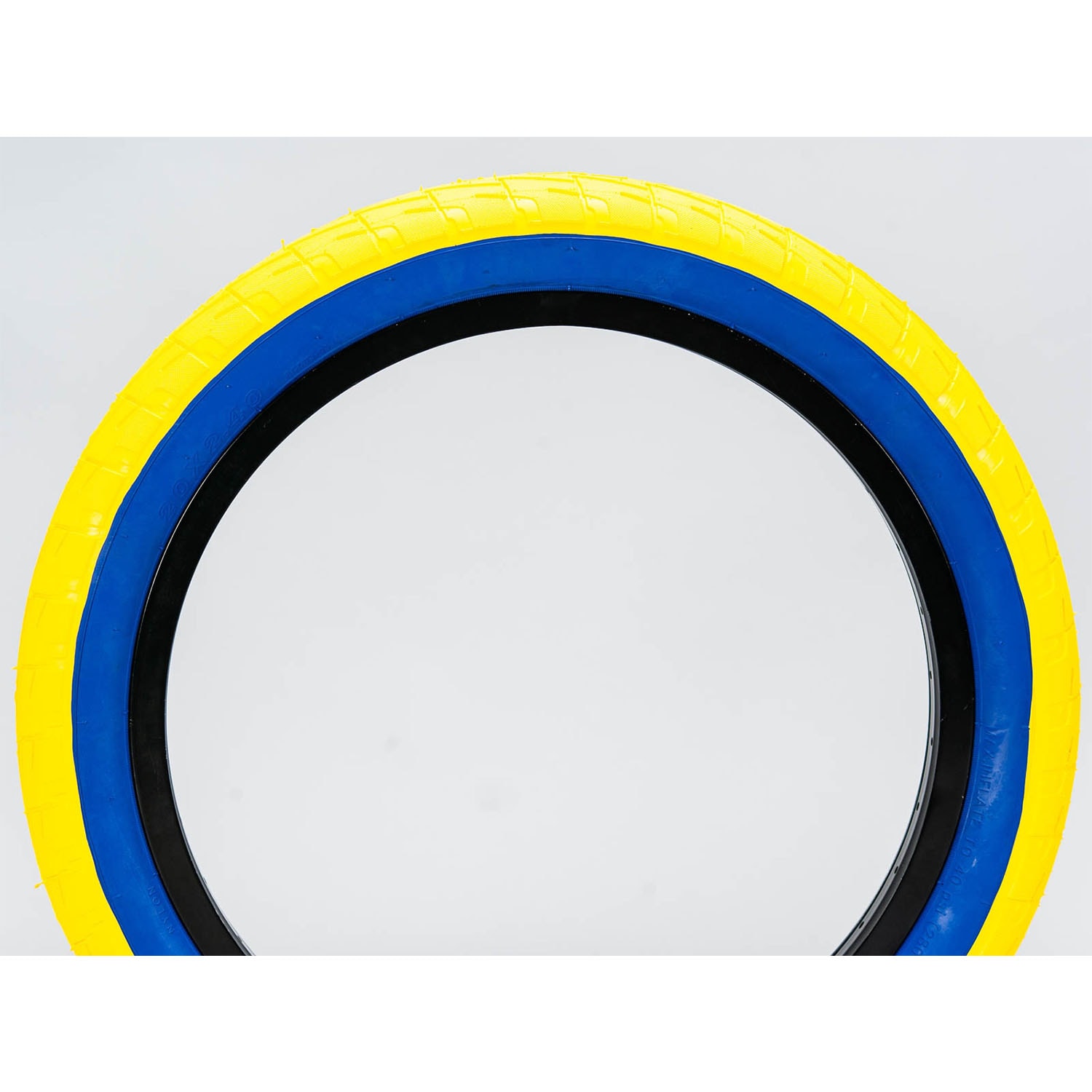 mafiabikes Lagos Fahrradreifen mit Schlauch 20 Zoll BMX Fahrraddecke 1 Reifen blau/gelb mit Schlauch 