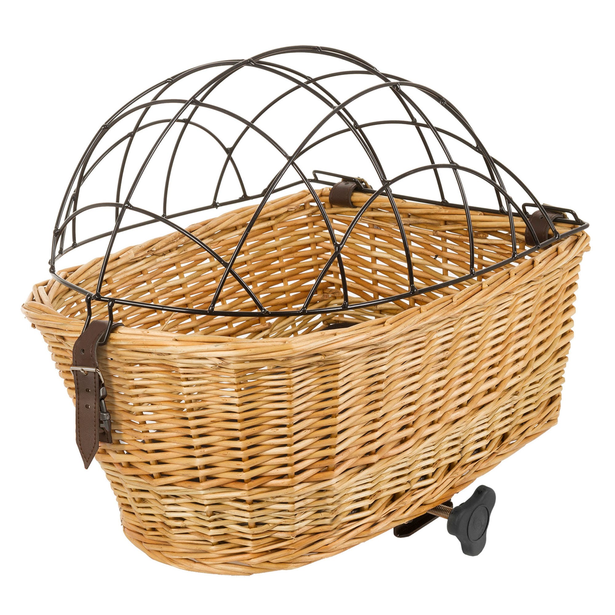 M-Wave Carrier Top Fahrradkorb hinten Haustiere Fahrrad Korb f&uuml;r Hunde oder Katzen bis 15 kg Weidenkorb 