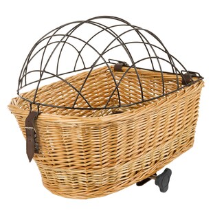 M-Wave Carrier Top Fahrradkorb hinten Haustiere Fahrrad Korb für Hunde oder Katzen bis 15 kg Weidenkorb 