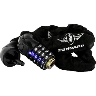 Zündapp BL-90 Fahrradschloss Zahlenschloss 90 cm Kettenschloss mit LED Licht 