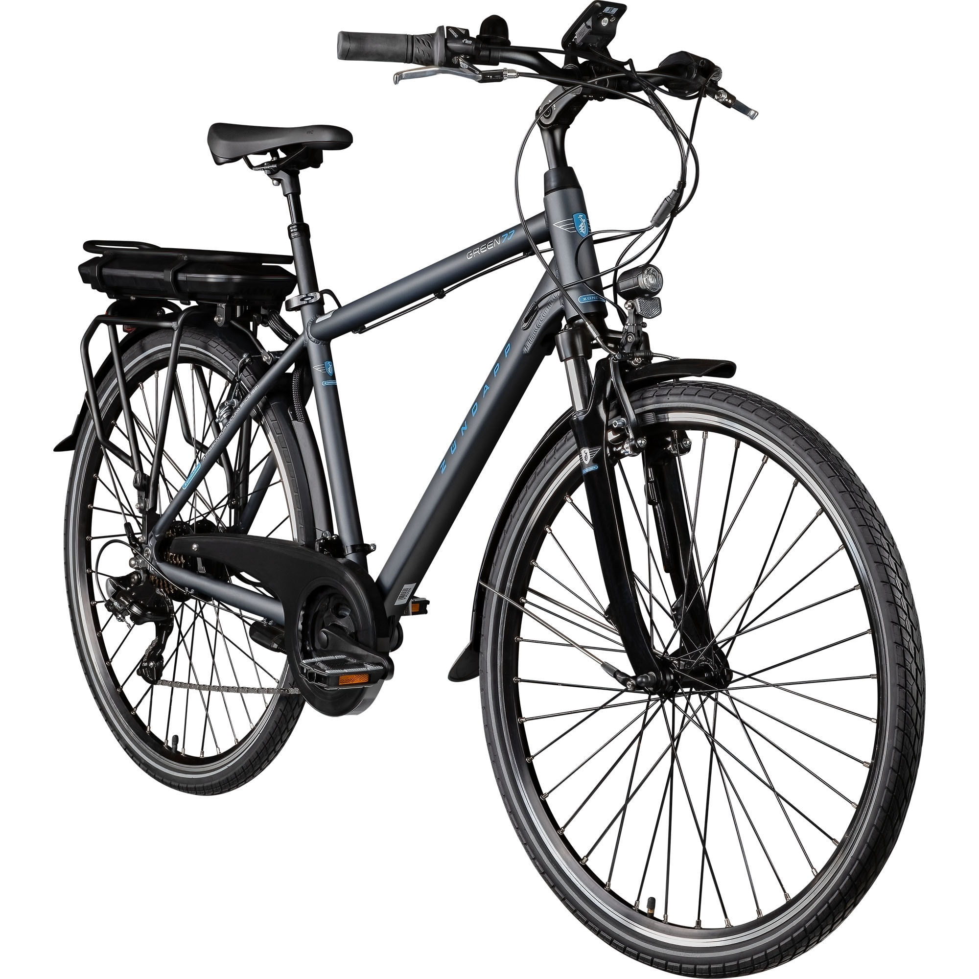 Z&uuml;ndapp Green 7.7 E-Bike Herren Trekkingrad 28 Zoll 155 - 185 cm mit 21 G&auml;ngen 