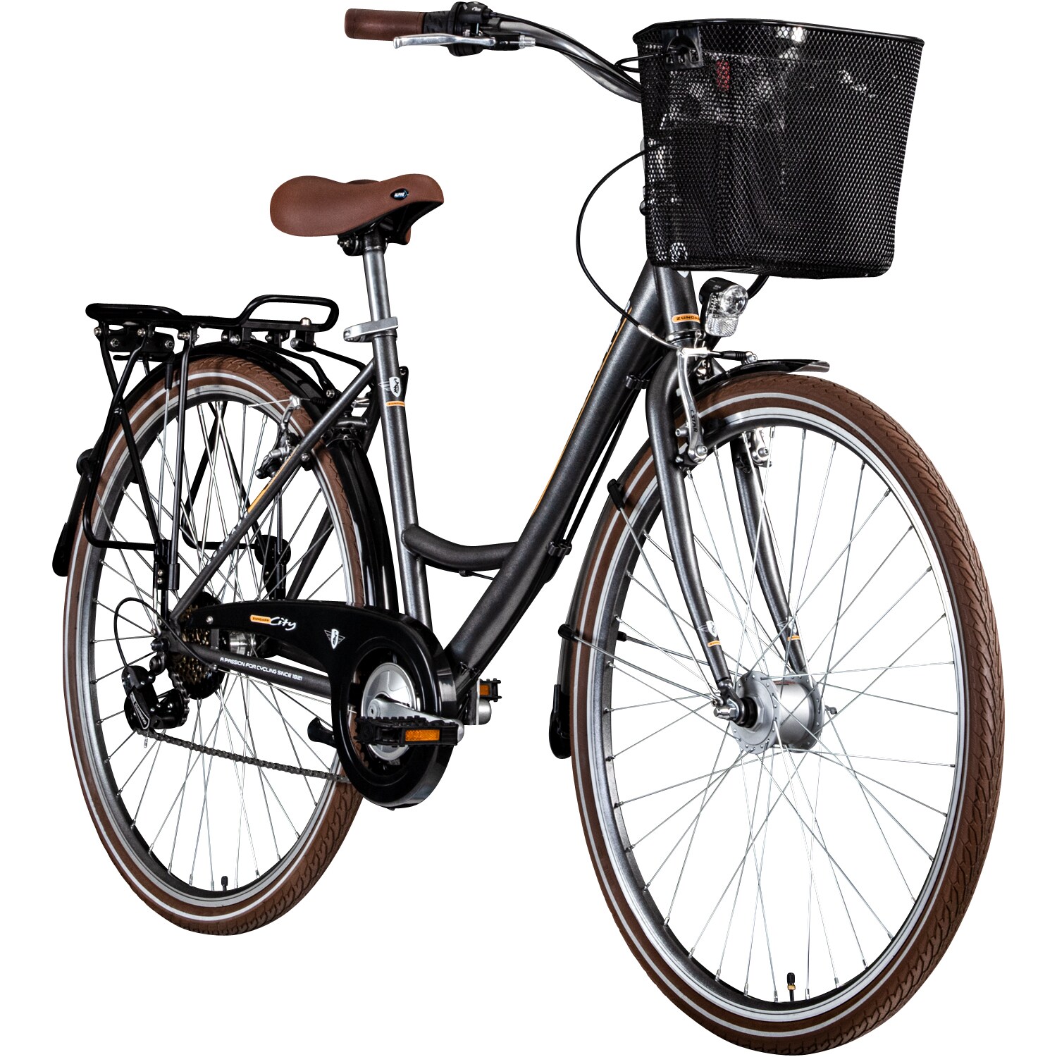 Z&uuml;ndapp Z700 Damenfahrrad 28 Zoll Fahrrad f&uuml;r Damen und Herren ab 150 cm grau/braun/silber 46 cm 