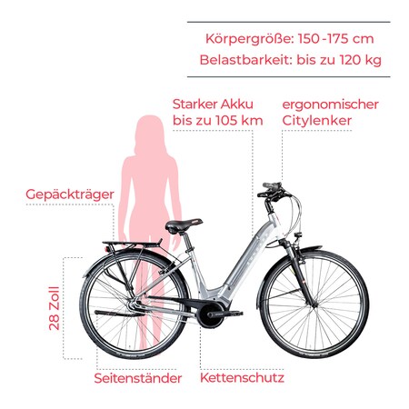 Zündapp Z905 700c Citybike E-Bike bestellen Pedelec Zoll Hollandrad 28 online Stadtrad Marktkauf E Bosch bei