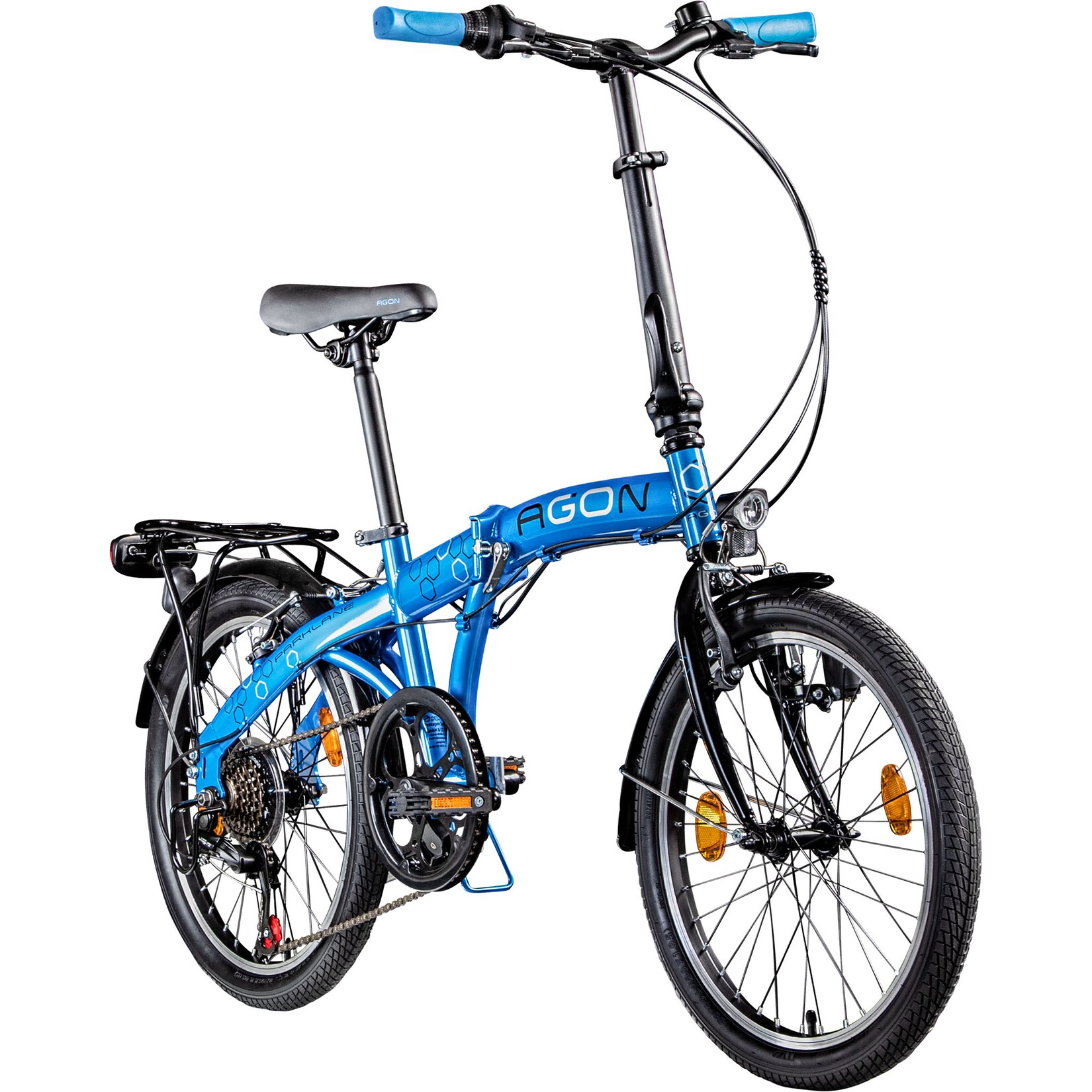 Parklane Klapprad für Damen und Herren 150 - 185 cm 6 Gang Fahrrad Faltrad StVZO blau
