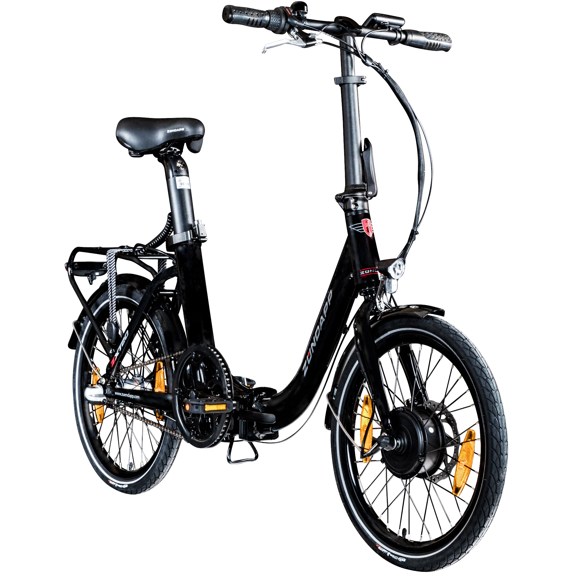 Z&uuml;ndapp ZXT20 E Bike 20 Zoll E Klapprad Tiefeinsteiger 3 Gang 145 - 185 cm schwarz 