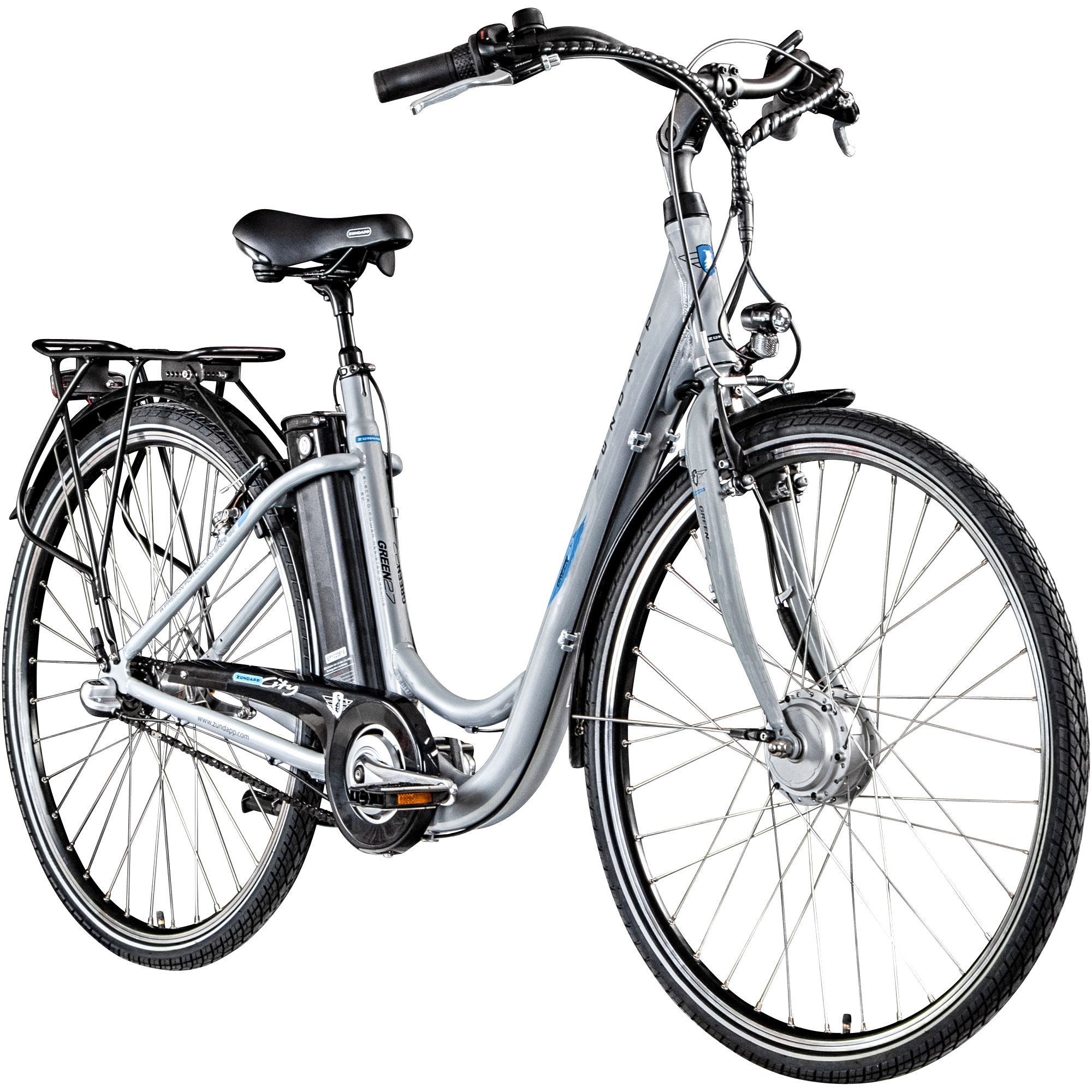 Z&uuml;ndapp Green 2.7 E Bike Damenfahrrad 28 Zoll 150 - 175 cm mit 3 Gang Nabenschaltung und R&uuml;cktritt grau 