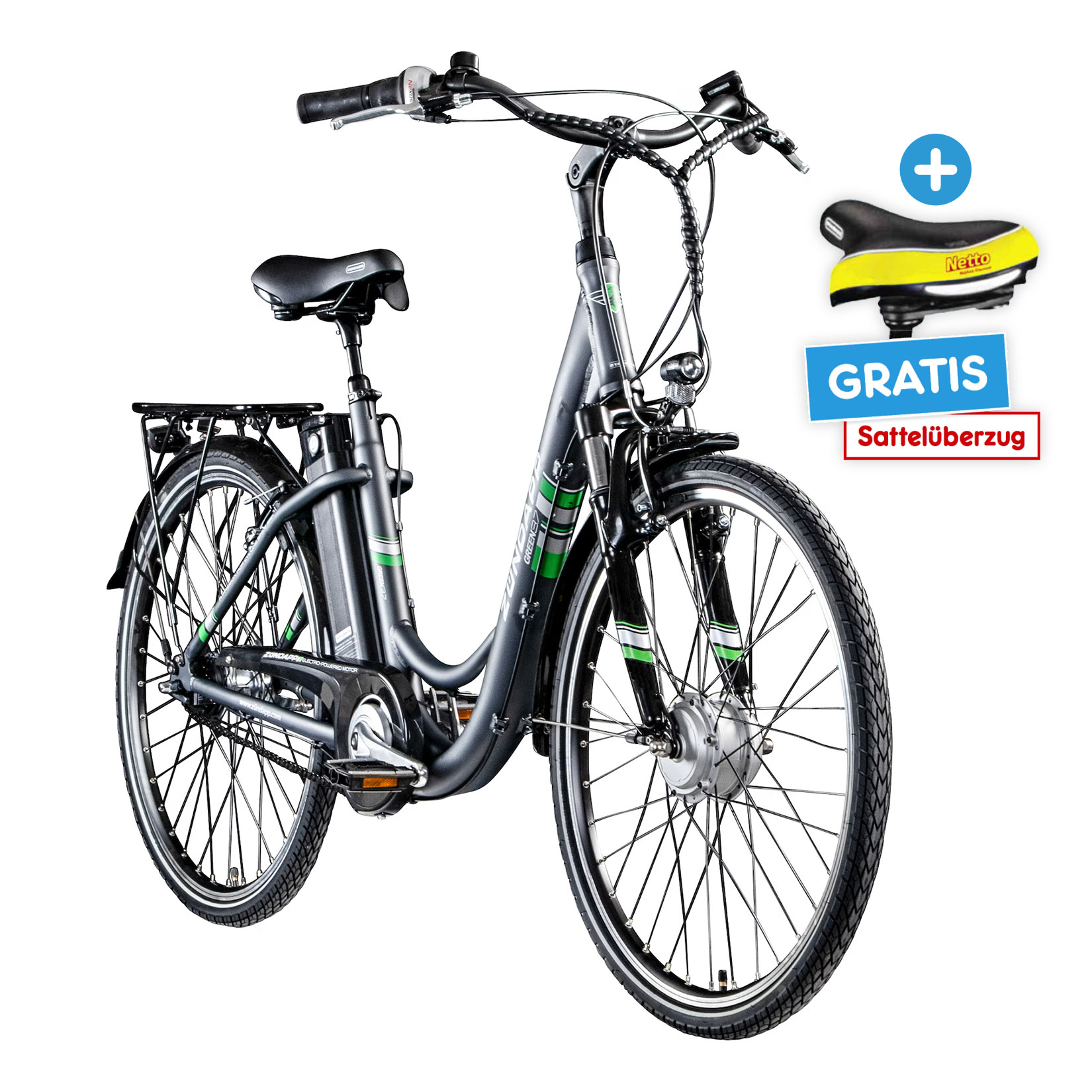 Z&uuml;ndapp Green 3.7 E Bike Damenfahrrad 26 Zoll Pedelec mit Nabenschaltung 7 Gang 