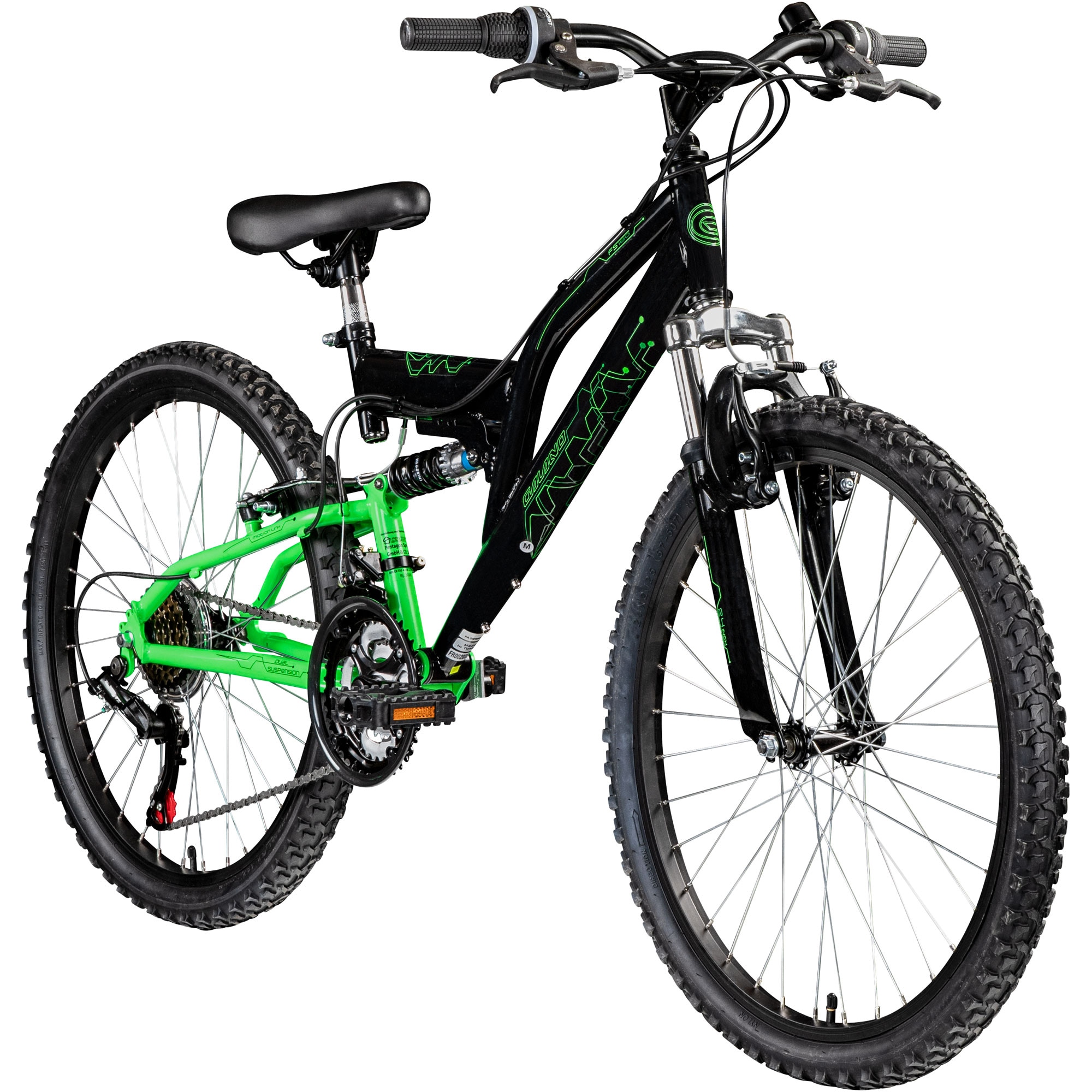 Galano FS180 Jugendfahrrad 24 Zoll Mountainbike 130 - 145 cm 18 G&auml;nge M&auml;dchen Jungen Fahrrad ab 8 Jahre MTB Fully Jugendrad V-Brakes 