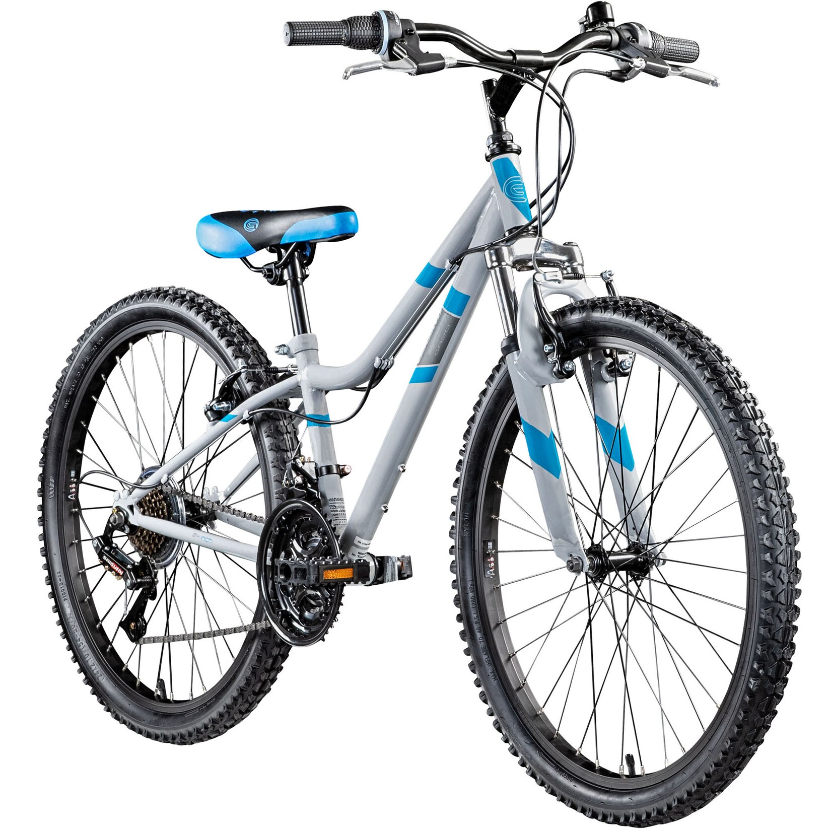 GA20 Jugendfahrrad 24 Zoll Mountainbike ab 8 Jahre 130 - 145 cm änge grau/blau