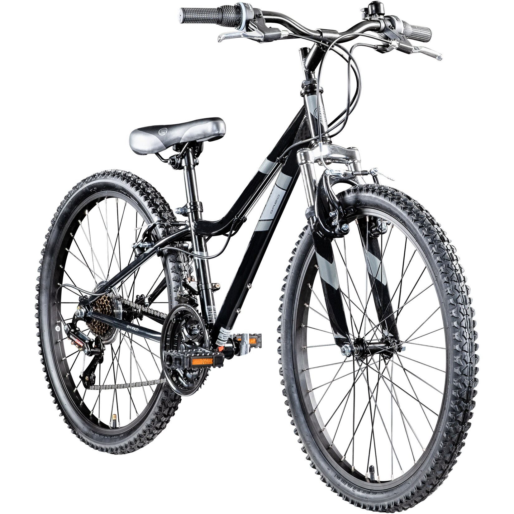 GA20 Jugendfahrrad 24 Zoll Mountainbike ab 8 Jahre 130 - 145 cm änge schwarz/grau