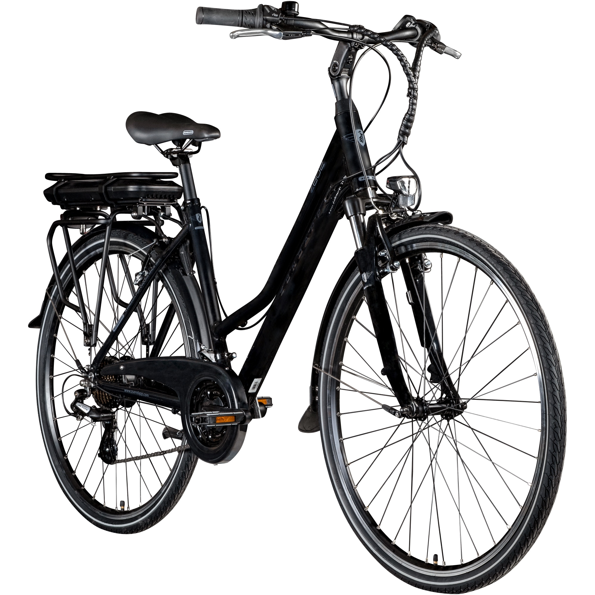 Z&uuml;ndapp Z802 E Bike Trekkingrad Damen ab 160 cm mit Nabenmotor Pedelec Trekking Fahrrad mit 21 Gang und Beleuchtung StVZO 