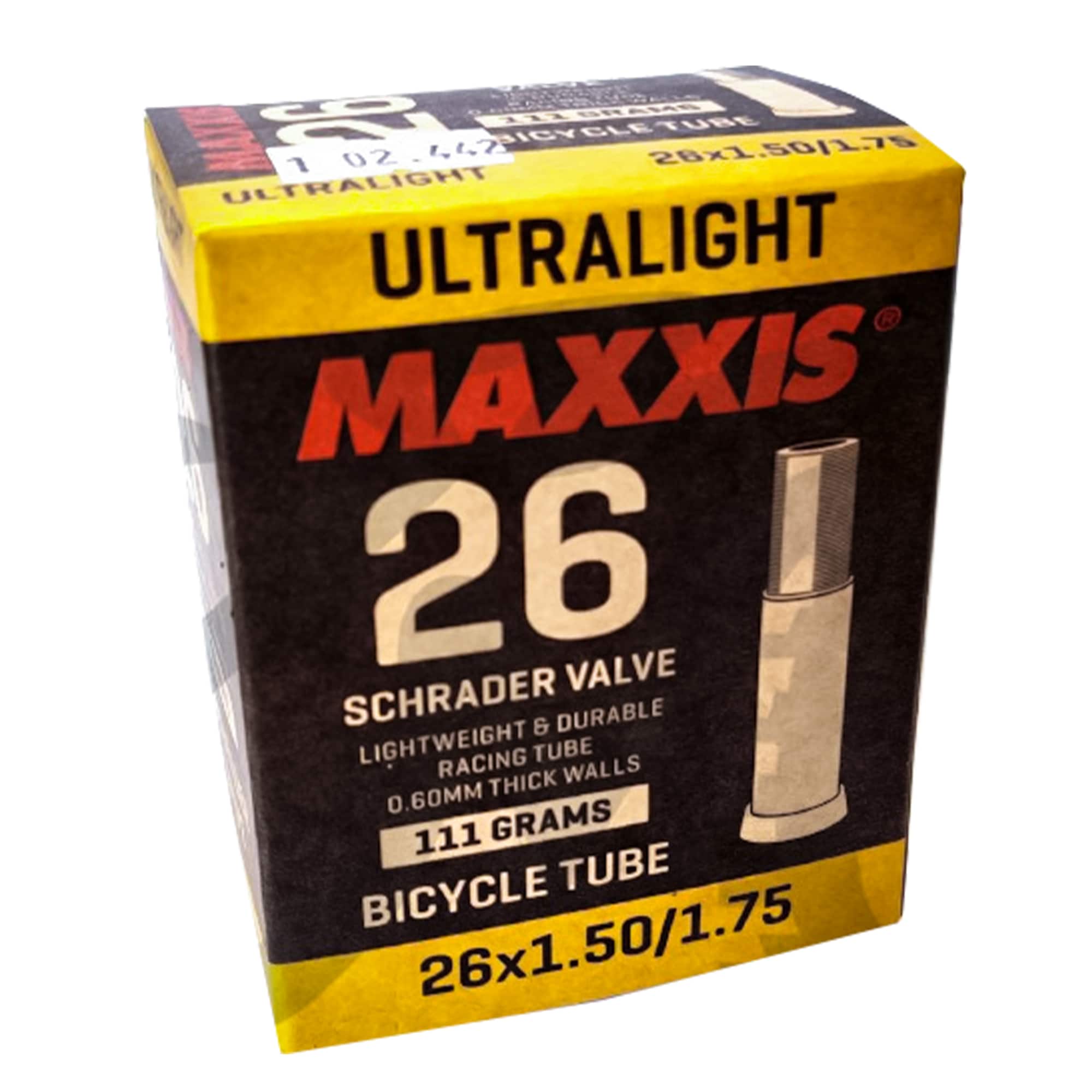 Maxxis Ultralight&nbsp;Schlauch 26 Zoll Schraderventil Autoventil Auto Schrader Ventil Fahrradschlauch Rennrad MTB BMX 
