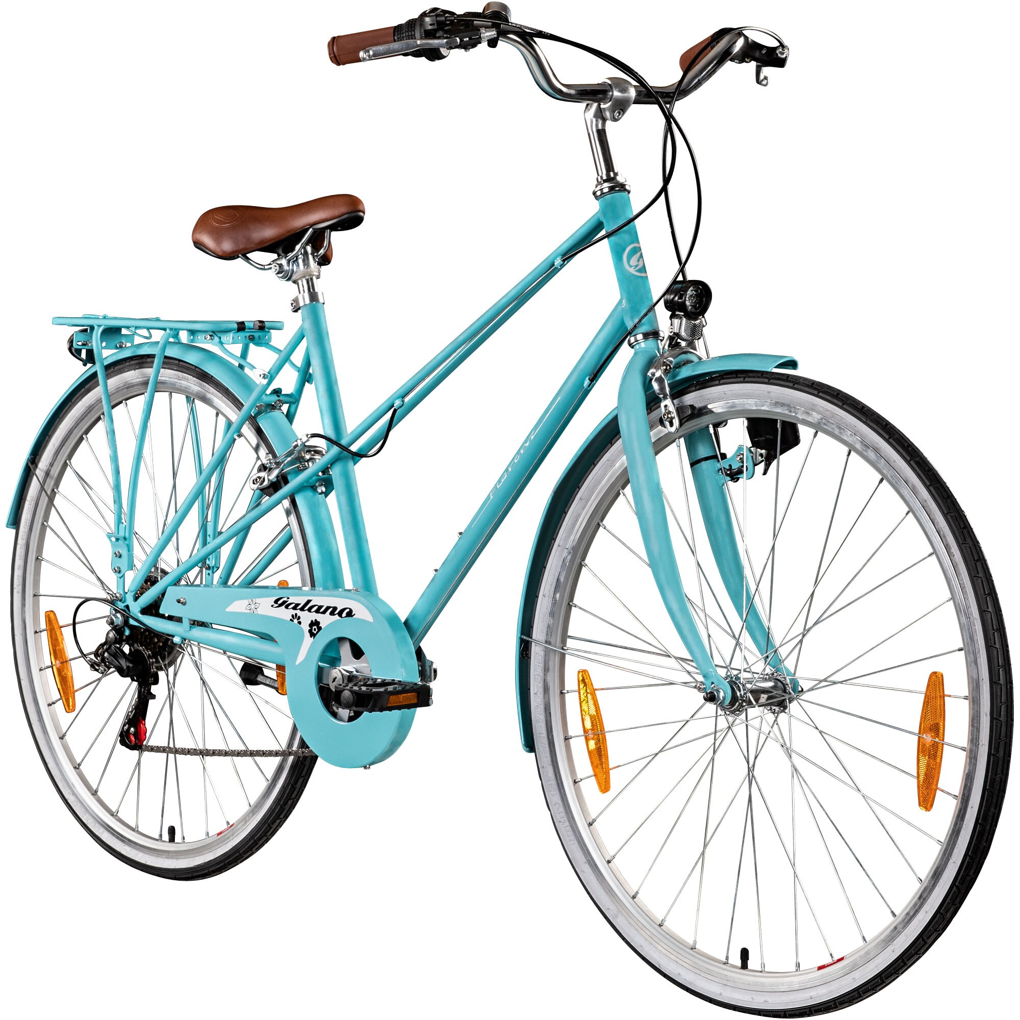 Galano Florenz Damenfahrrad 28 Zoll Stadtrad 155 - 185 cm Cityrad mit 6 G&auml;ngen retro Fahrrad 